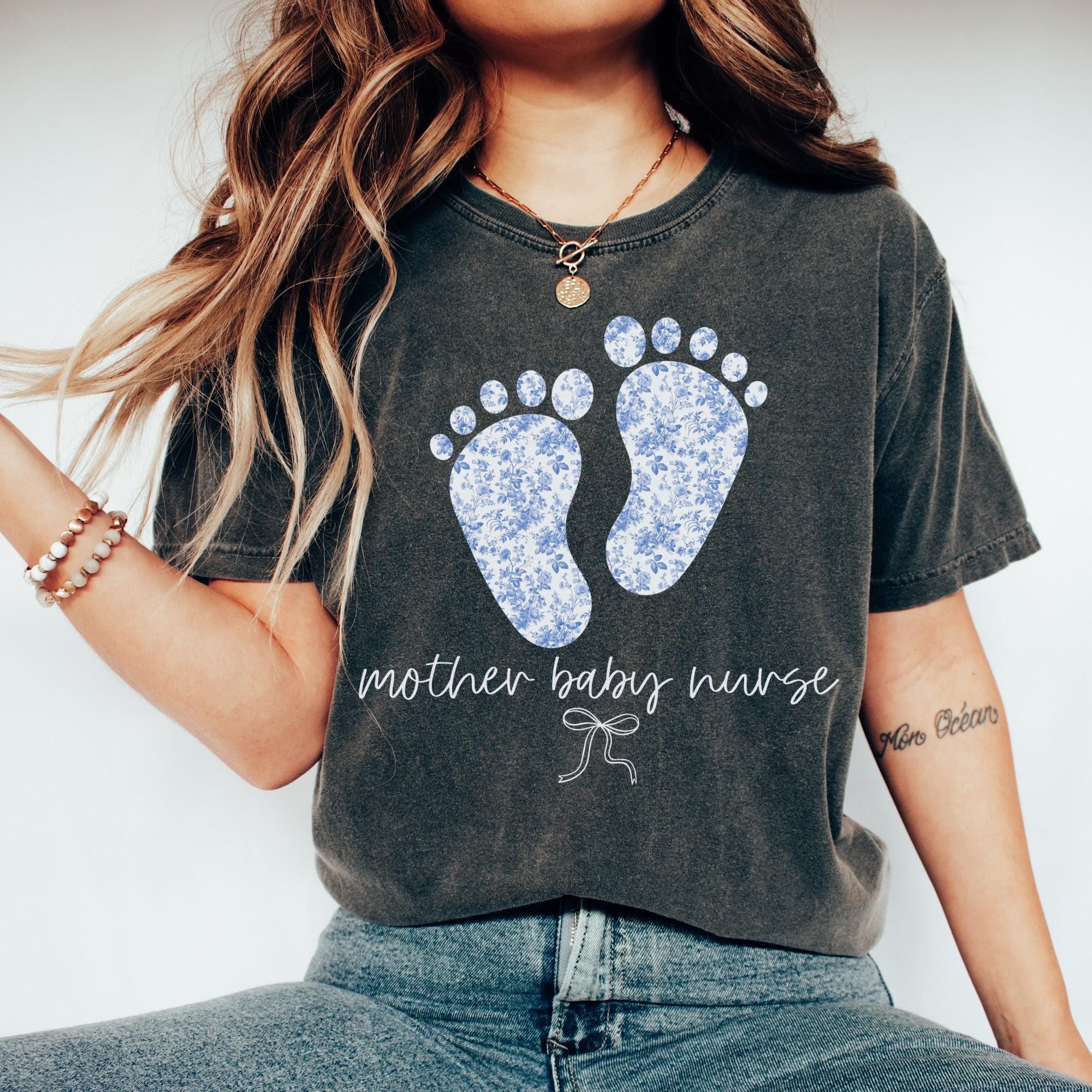 Comfort Colors Mother Baby Nurse Shirt Toile De Jouy Mother Baby Unit T-shirt Coquette Postpartum Nurse Gift Rn Grad Gift Appreciation