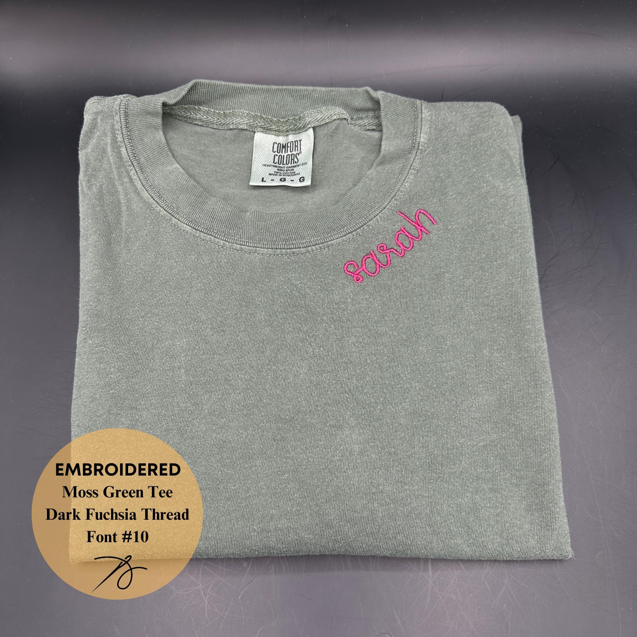 Collar Embroidered Tee Personalized Tee Bridesmaid Tee Name Tee Comfort Colors Bridal Party Gifts Neckline Embroidered Mama Tee