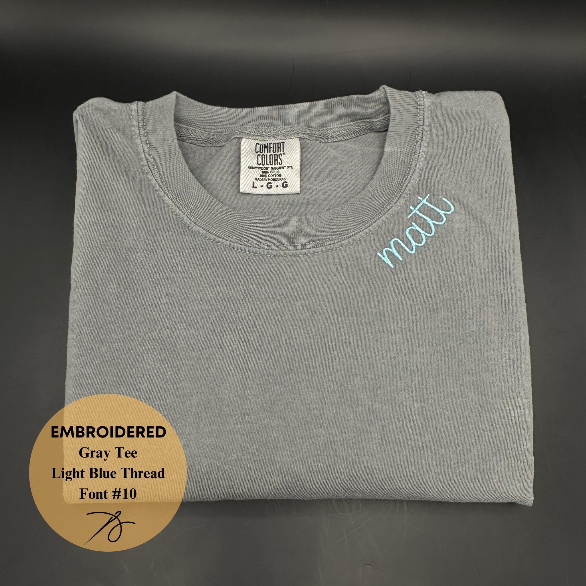 Collar Embroidered Tee Personalized Tee Bridesmaid Tee Name Tee Comfort Colors Bridal Party Gifts Neckline Embroidered Mama Tee