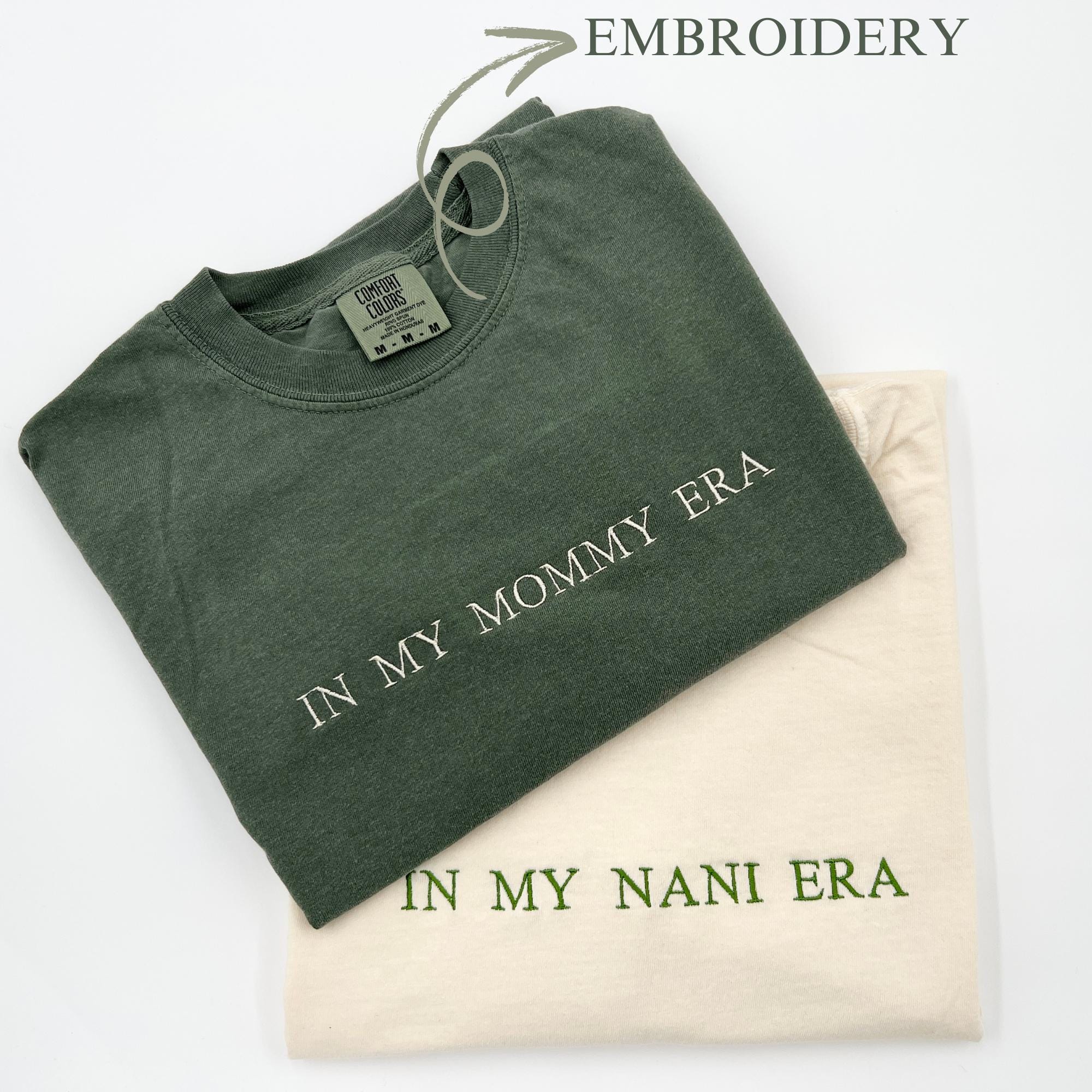 Custom Embroidered Tshirt Personalized Embroidered T-shirts Embroidered Comfort Colors Teecustom Embroidery Mother's Day Gift