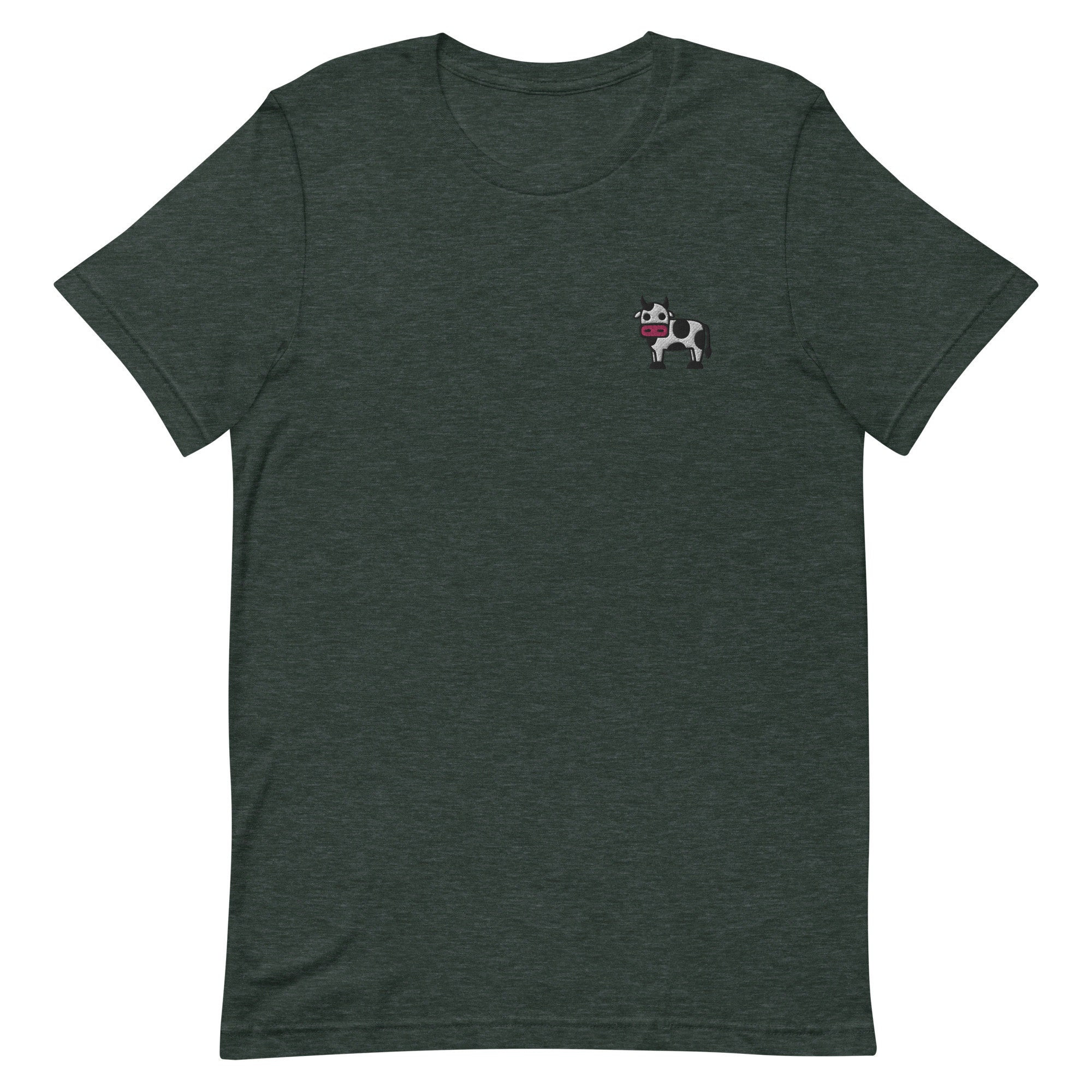 Cow Embroidered Unisex T-shirt Gift For Boyfriend Girlfriend Unisex Short Sleeve Shirt - Multiple Colors