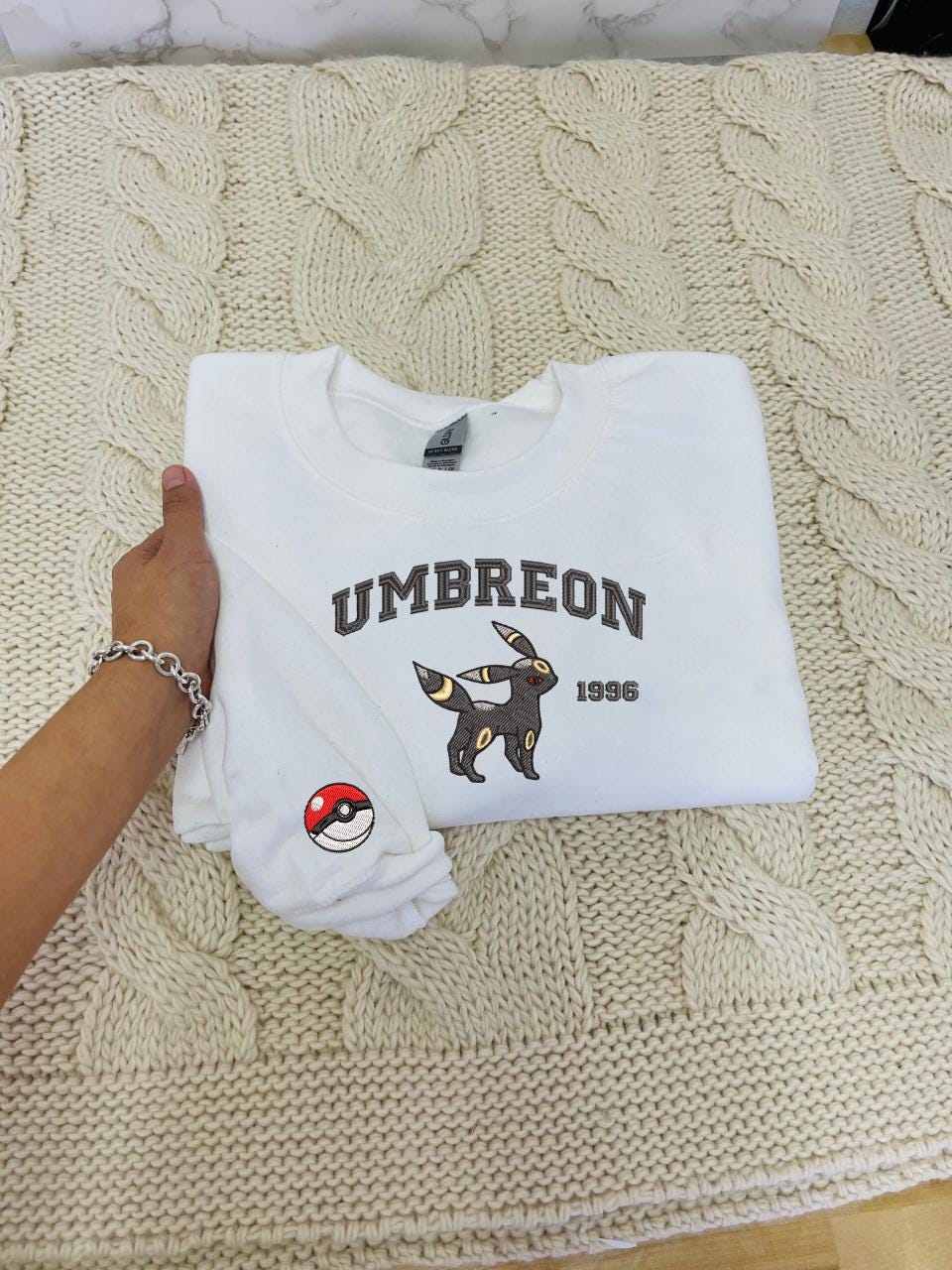Custom Anime Poke Embroidered Sweatshirt Poke Shirt Embroidered Hoodie Design Embroidered Shirt Best Gift Anime Shirt