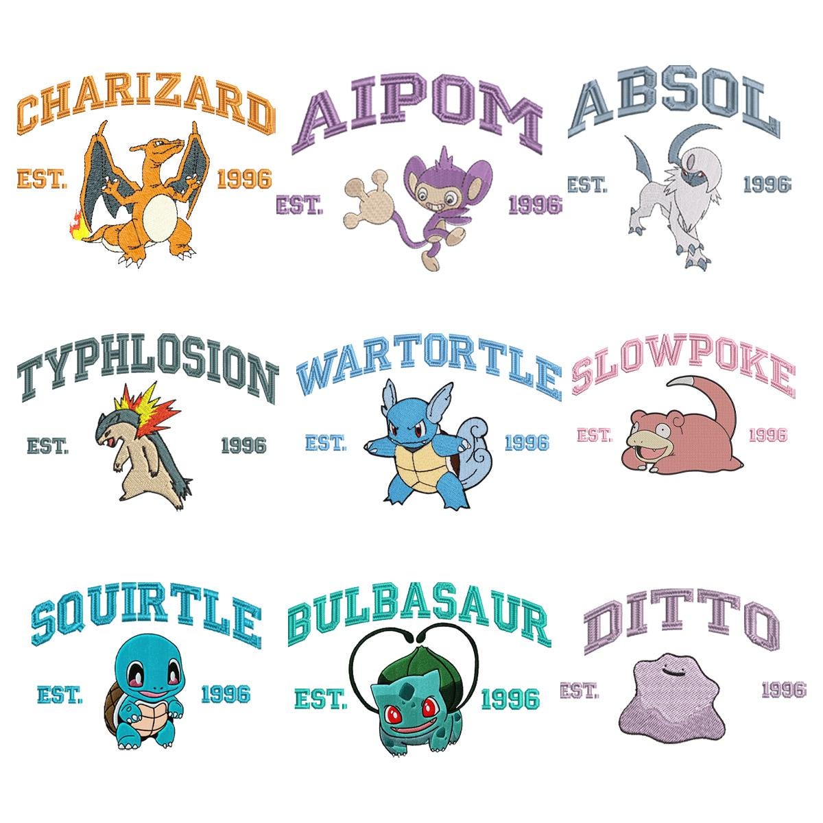Custom Anime Poke Embroidered Sweatshirt Poke Shirt Embroidered Hoodie Design Embroidered Shirt Best Gift Anime Shirt