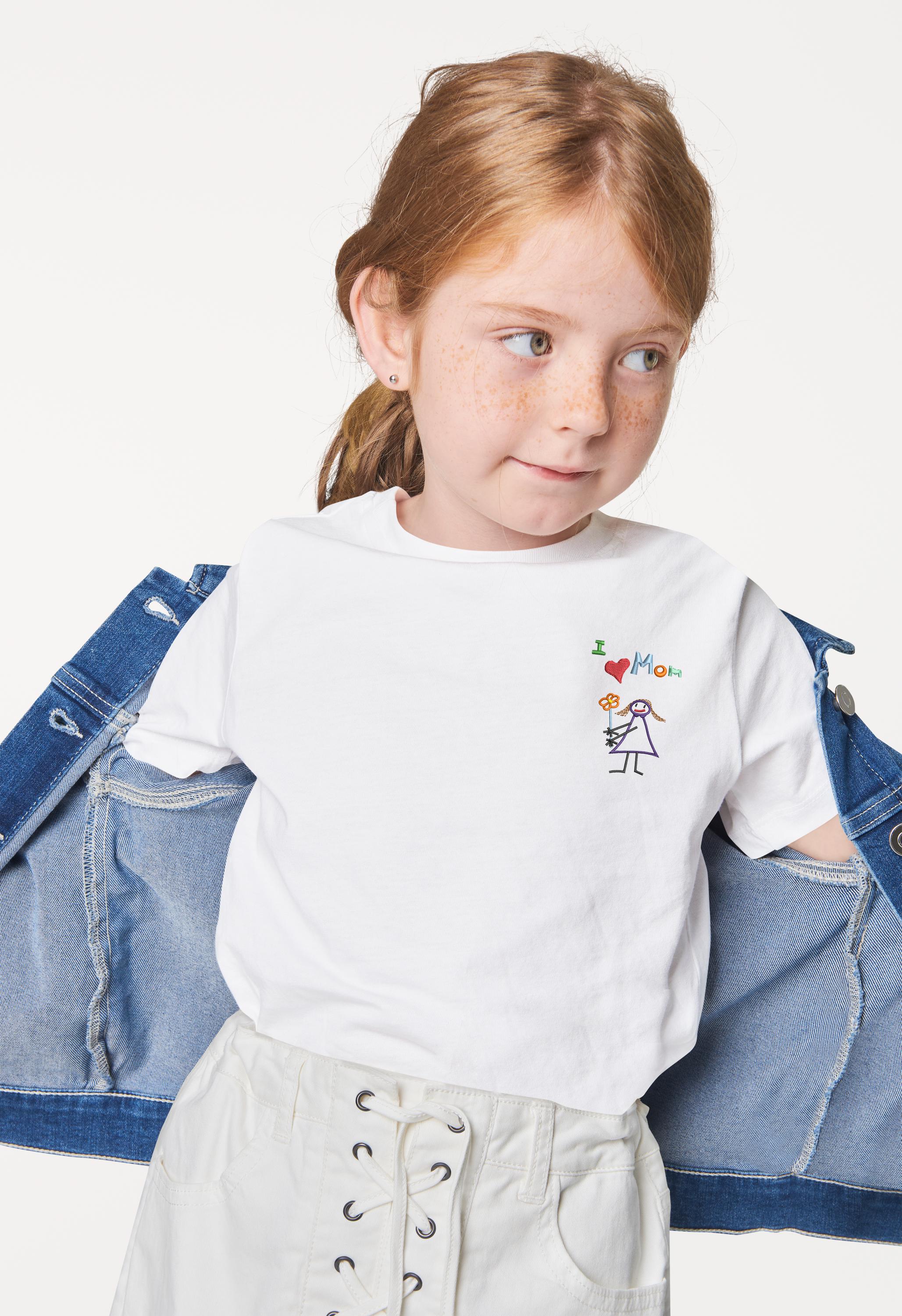 Custom Embroidered Shirt With Childs Drawing Personalized Kids Artwork Shirt Gift For Parents Customizable Keepsake Apparel Gift For Her