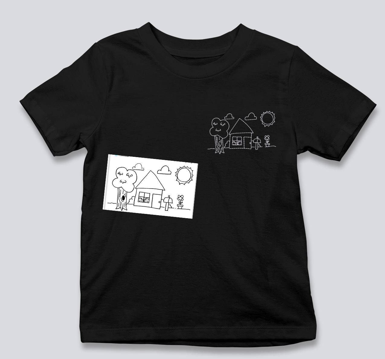 Custom Embroidered Shirt With Childs Drawing Personalized Kids Artwork Shirt Gift For Parents Customizable Keepsake Apparel Gift For Her