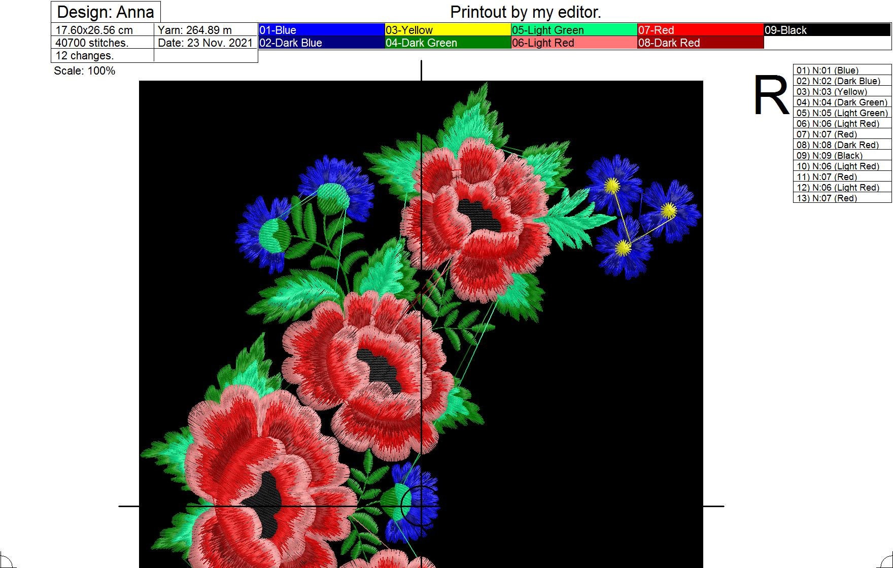 Flowers Poppies Embroidered Shirt Machine Embroidery Design 8 Formats Instant Download