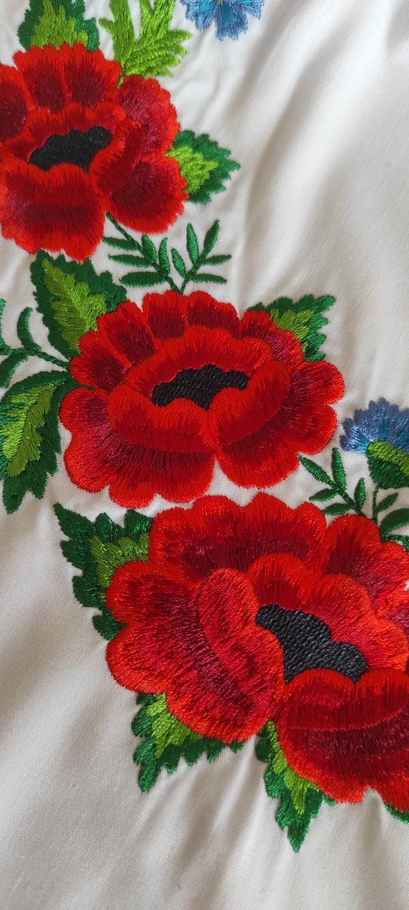 Flowers Poppies Embroidered Shirt Machine Embroidery Design 8 Formats Instant Download