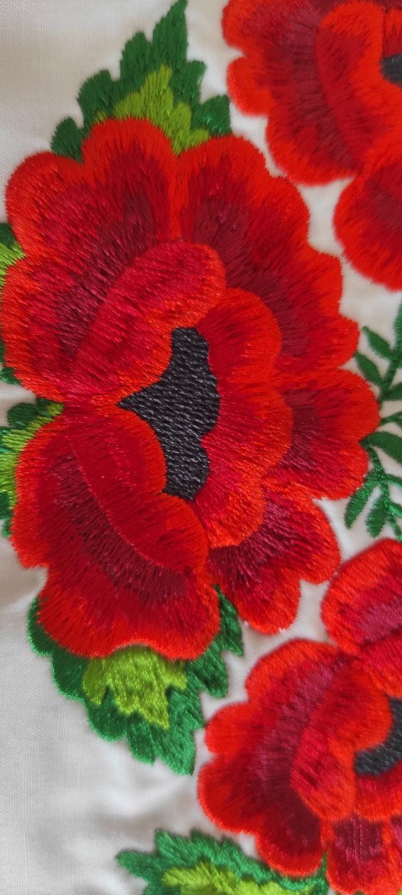 Flowers Poppies Embroidered Shirt Machine Embroidery Design 8 Formats Instant Download