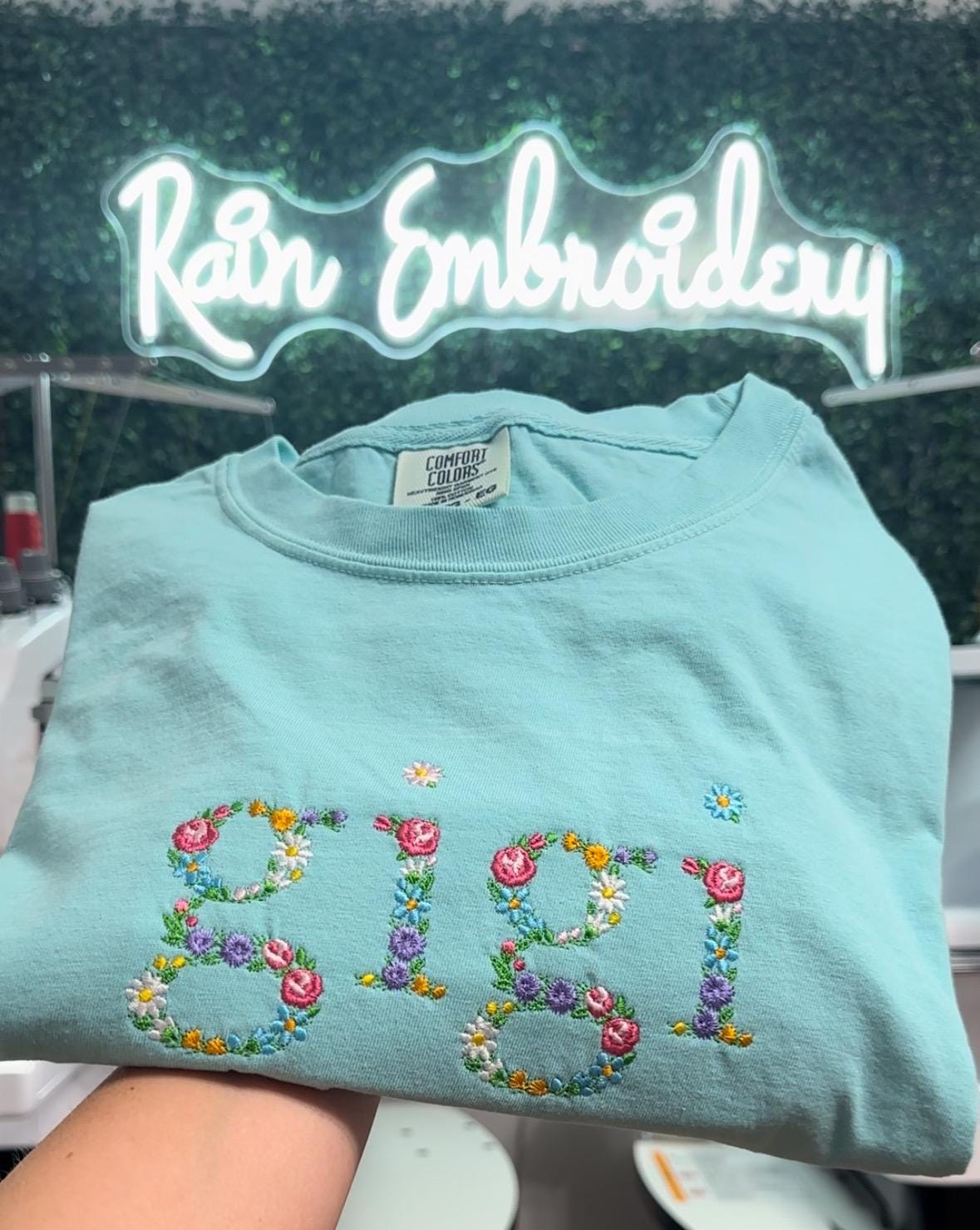 Embroidered Floral T Shirt Mama Grandma Abuela Personalized Mothers Day Gifts Embroidered Gifts Floral Alphabet Embroidery