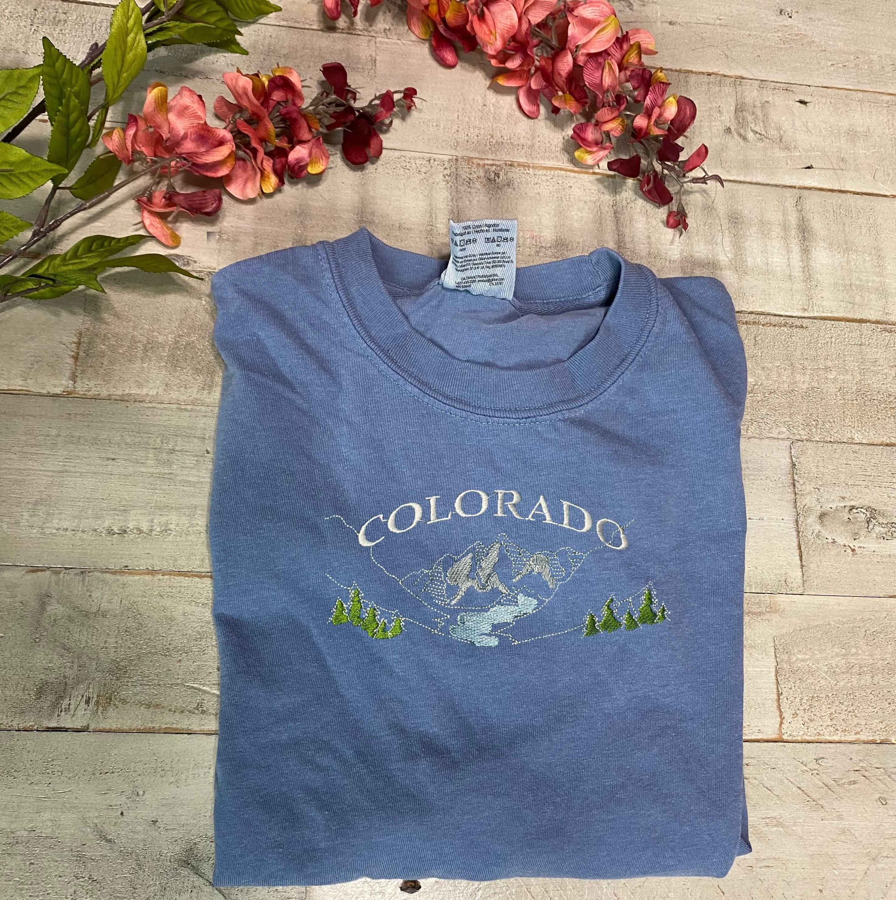 Colorado Embroidered T-shirt Colorado Tee Colorado Mountain Unisex Tee