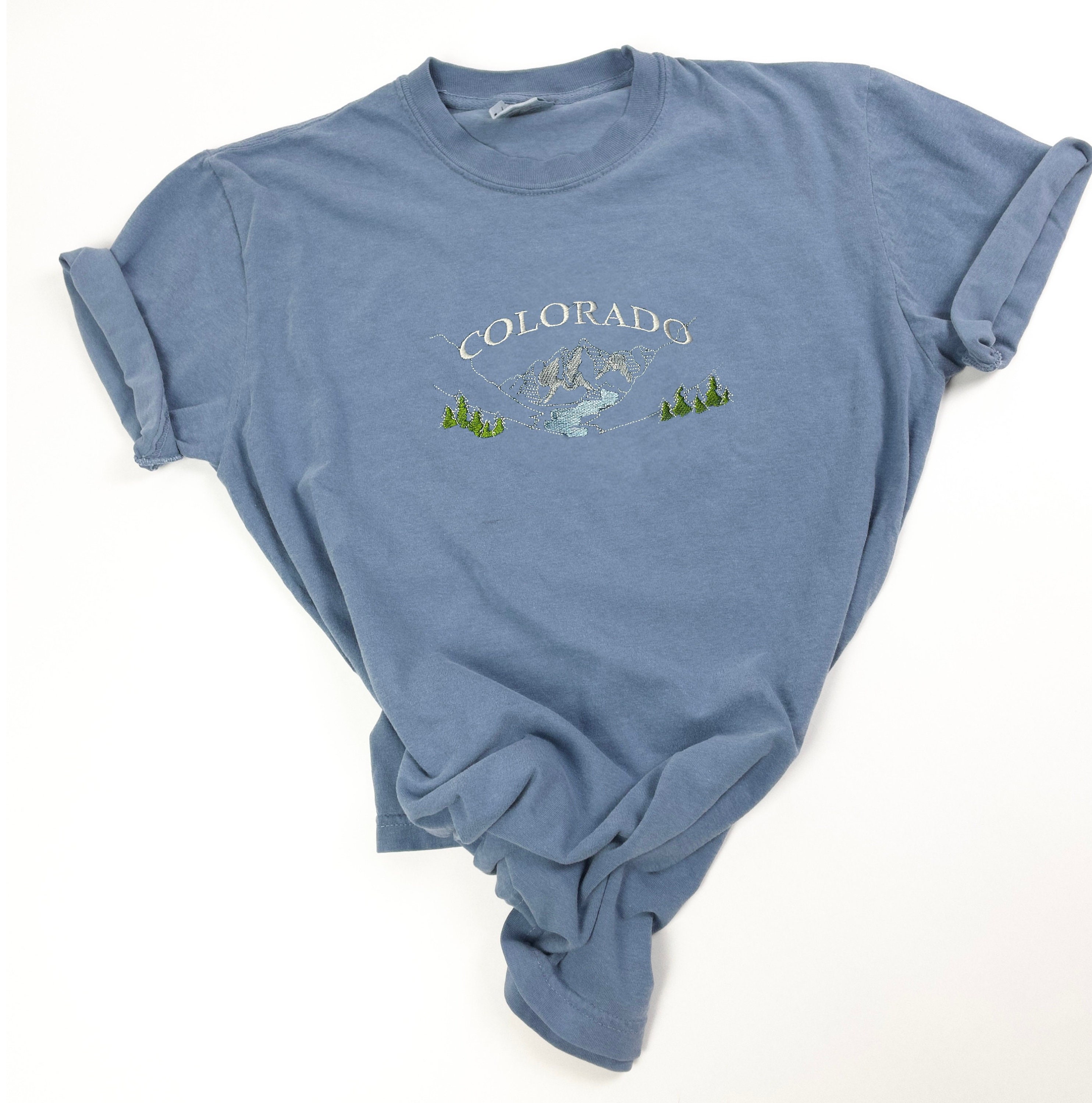 Colorado Embroidered T-shirt Colorado Tee Colorado Mountain Unisex Tee