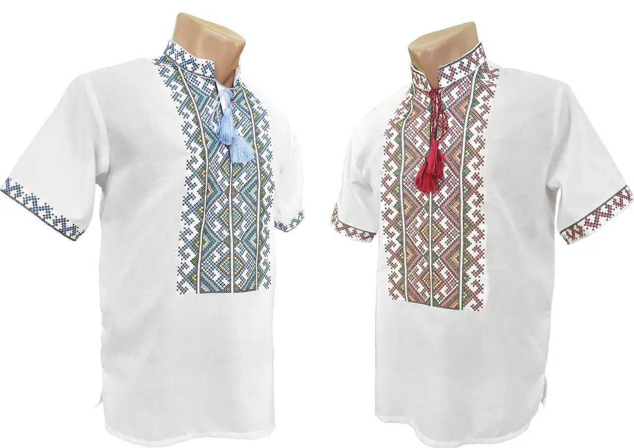 Ukrainian Embroidery Short Long Sleeve Vyshyvanka Traditional Men's Embroidered Tshirt Ukrainian Shirt Sorochka Ukraine National Clothes