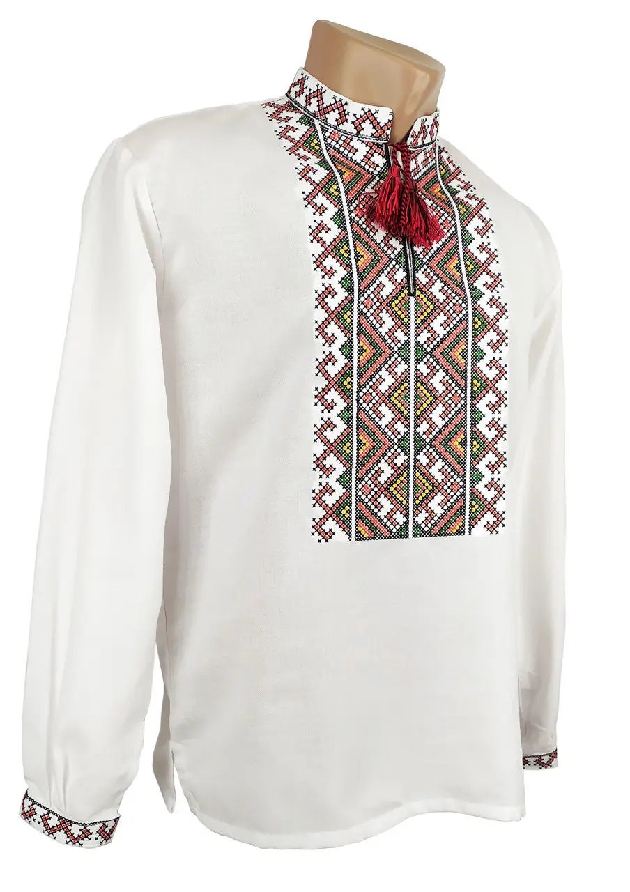 Ukrainian Embroidery Short Long Sleeve Vyshyvanka Traditional Men's Embroidered Tshirt Ukrainian Shirt Sorochka Ukraine National Clothes