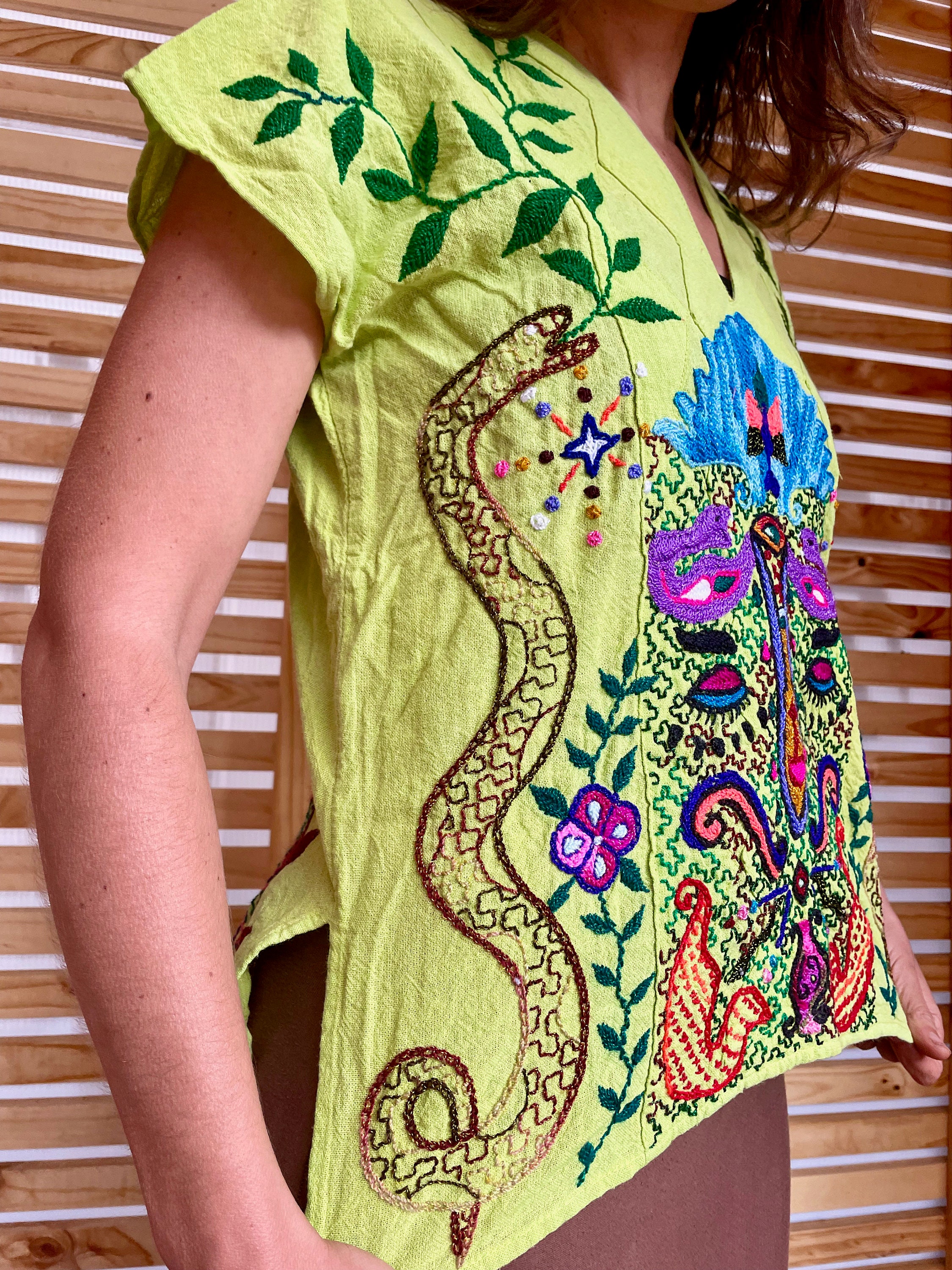 Feminine Power - Unique Shipibo Embroider Shirt For Women