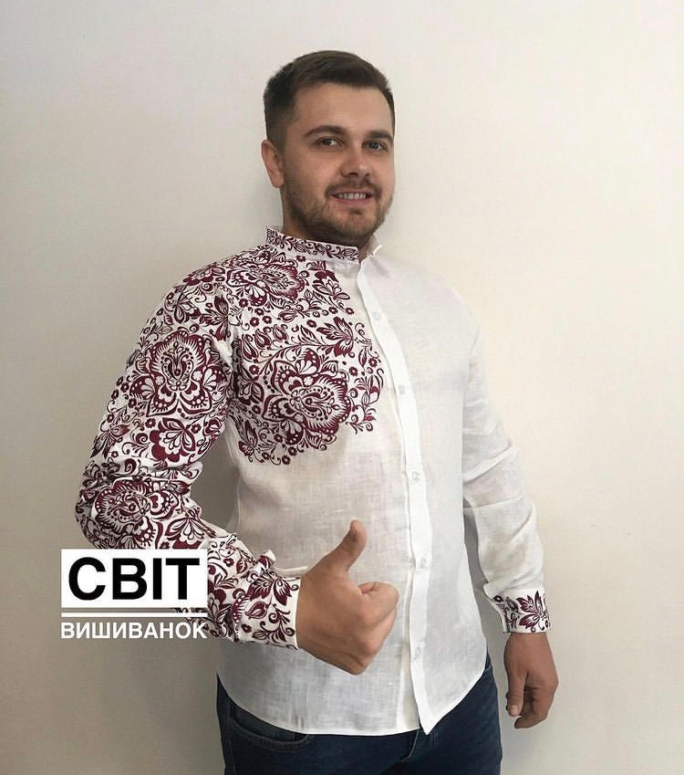 Embroidered Mens Vyshyvanka Linen Embroidered Shirt Ethnic Clothes Made In Ukraine Gift Traditional Ukrainian Clothing Gift For Him