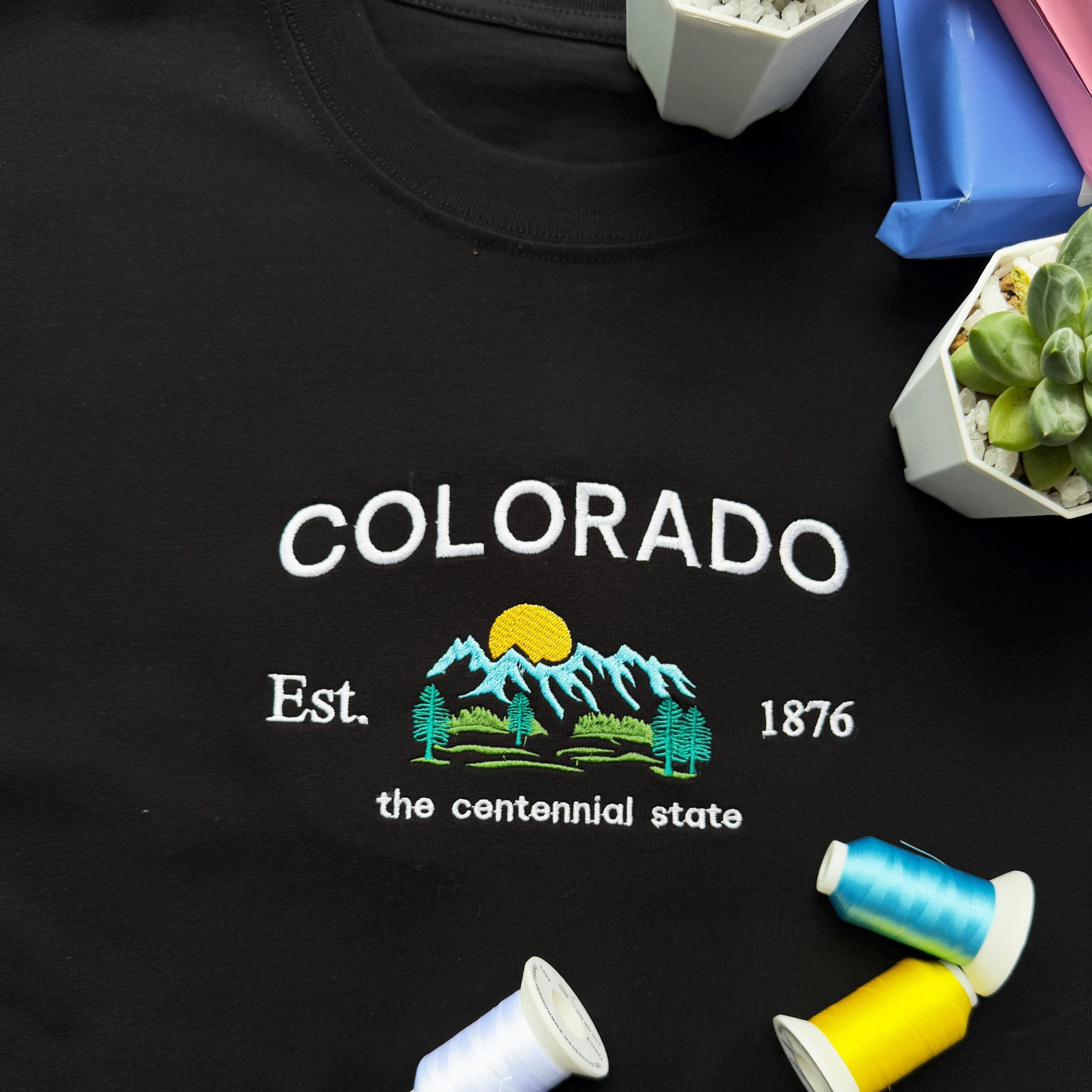 Colorado Embroidered Sweatshirt Centennial State Embroidered Shirt Cozy Mountain Design Perfect Gift For Lovers And Travelers