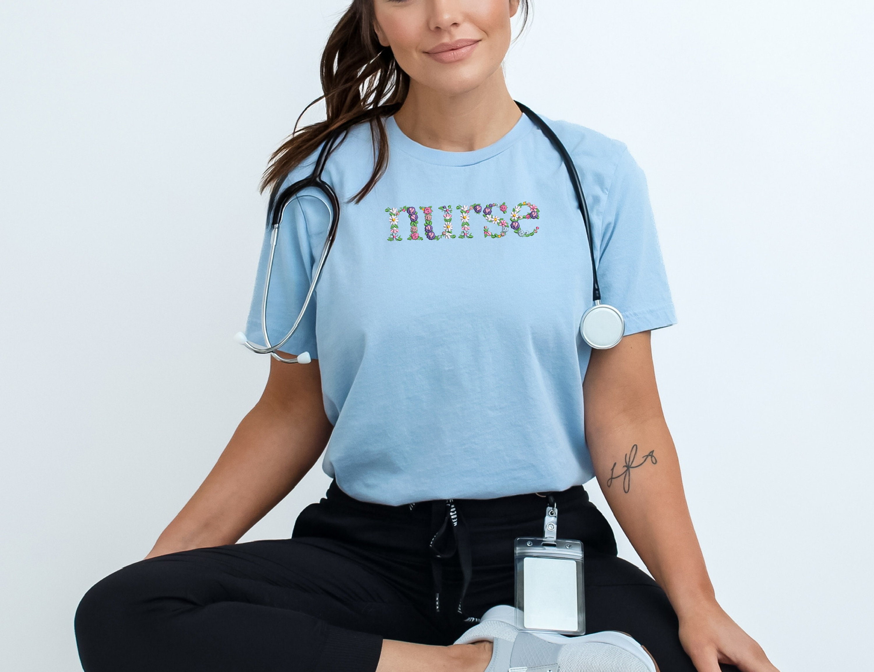 Embroidery Flower Nurse Shirtlove Nurse Embroidery Sweatshirtnurse Week Embroidery Shirtembroidery Nurse Student Giftnurse Birthday Gift