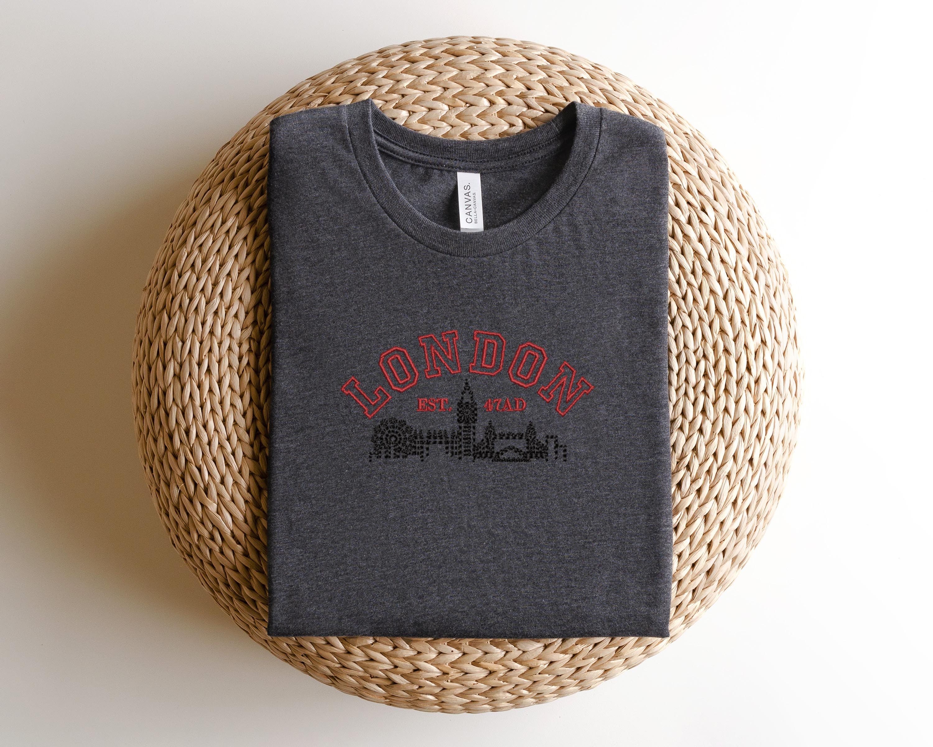 Embroidered London Shirtlondon Embroidery Shirtlondon Embroidery Shirtvacation In London Shirtgift For Travel Lover