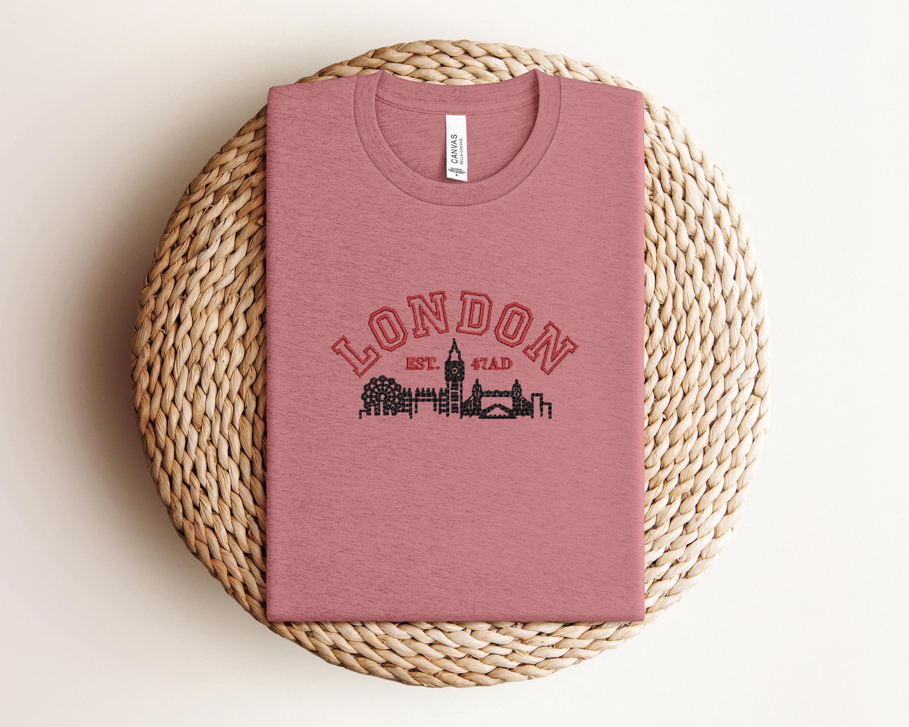 Embroidered London Shirtlondon Embroidery Shirtlondon Embroidery Shirtvacation In London Shirtgift For Travel Lover