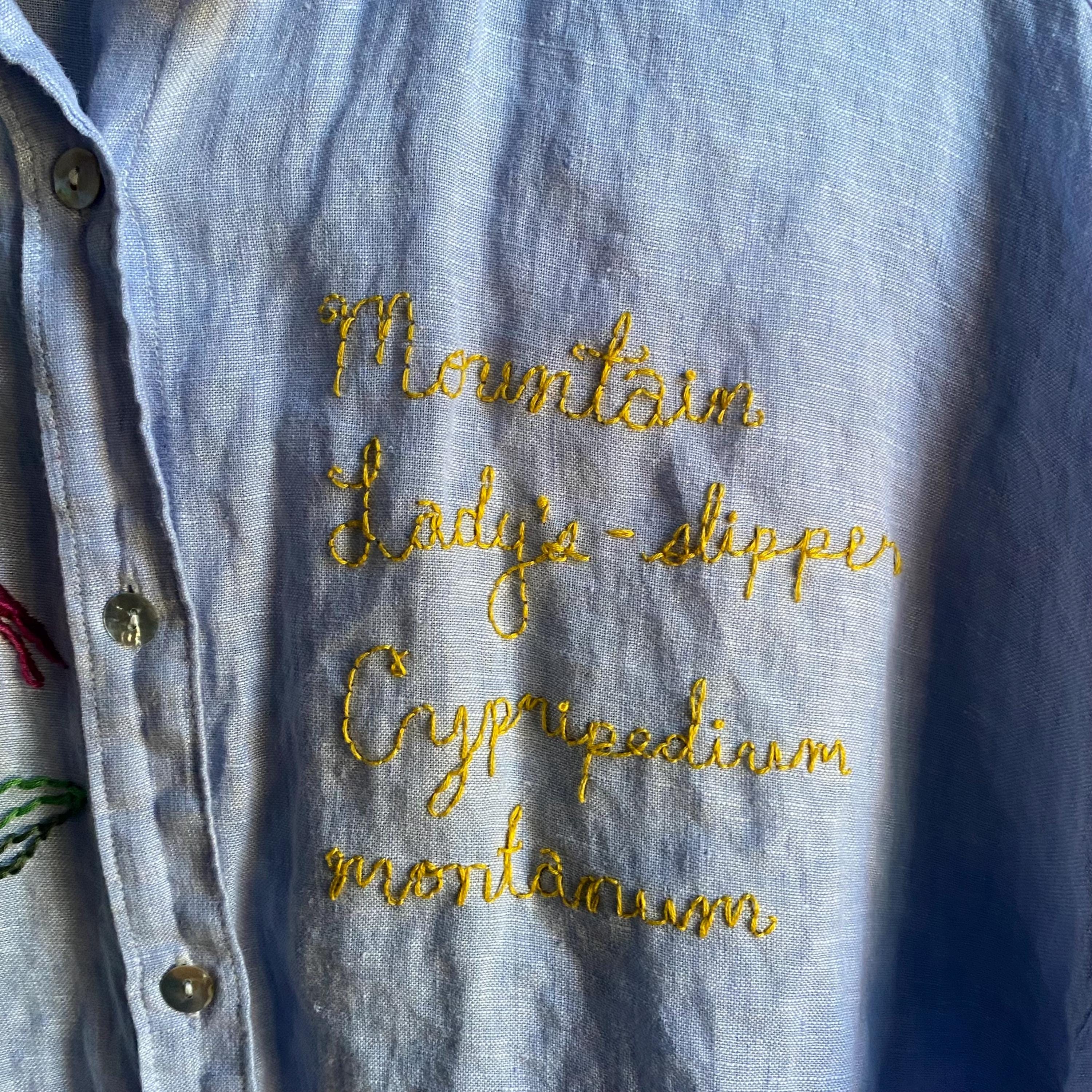 Hand Embroidered Upcycled Linen Shirt