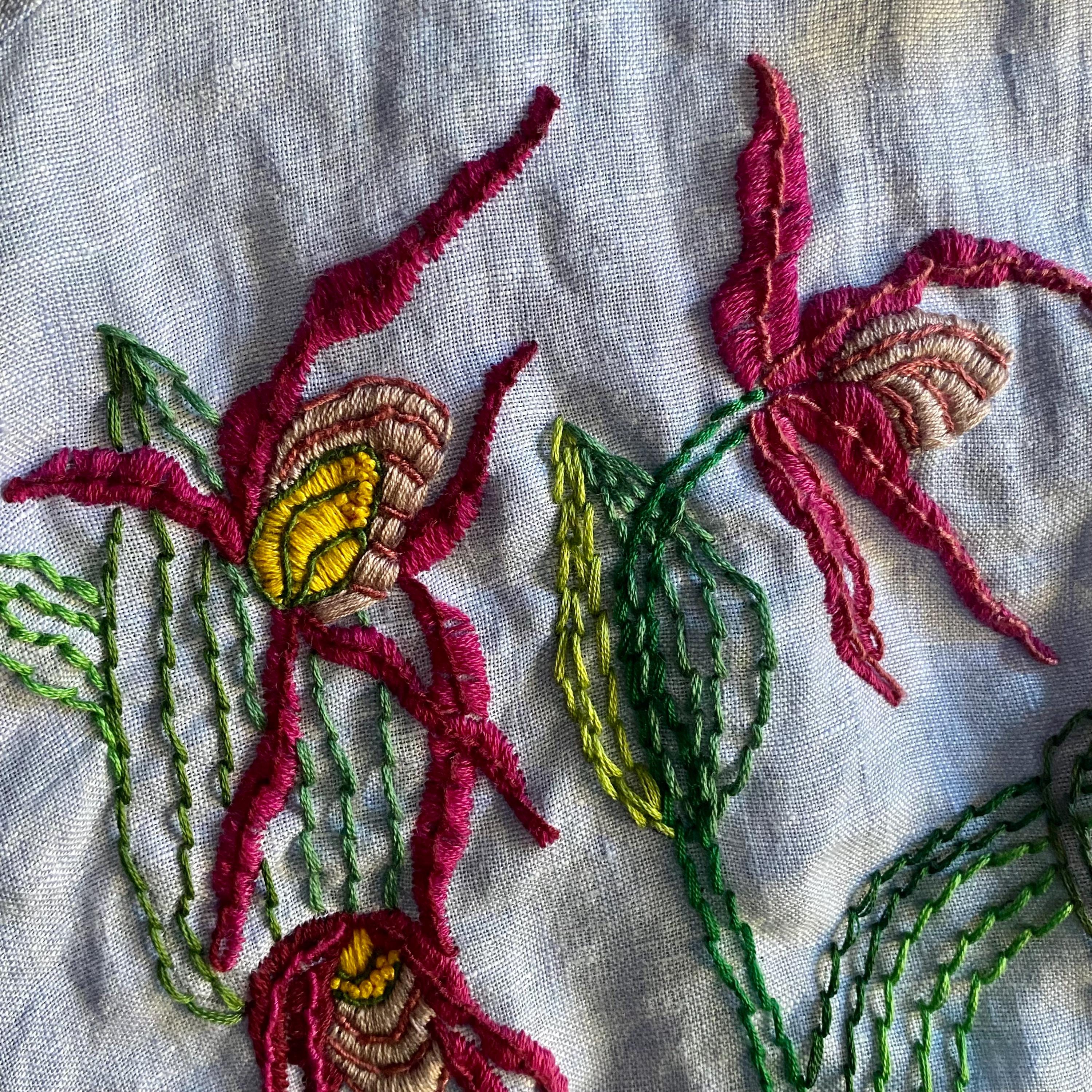 Hand Embroidered Upcycled Linen Shirt