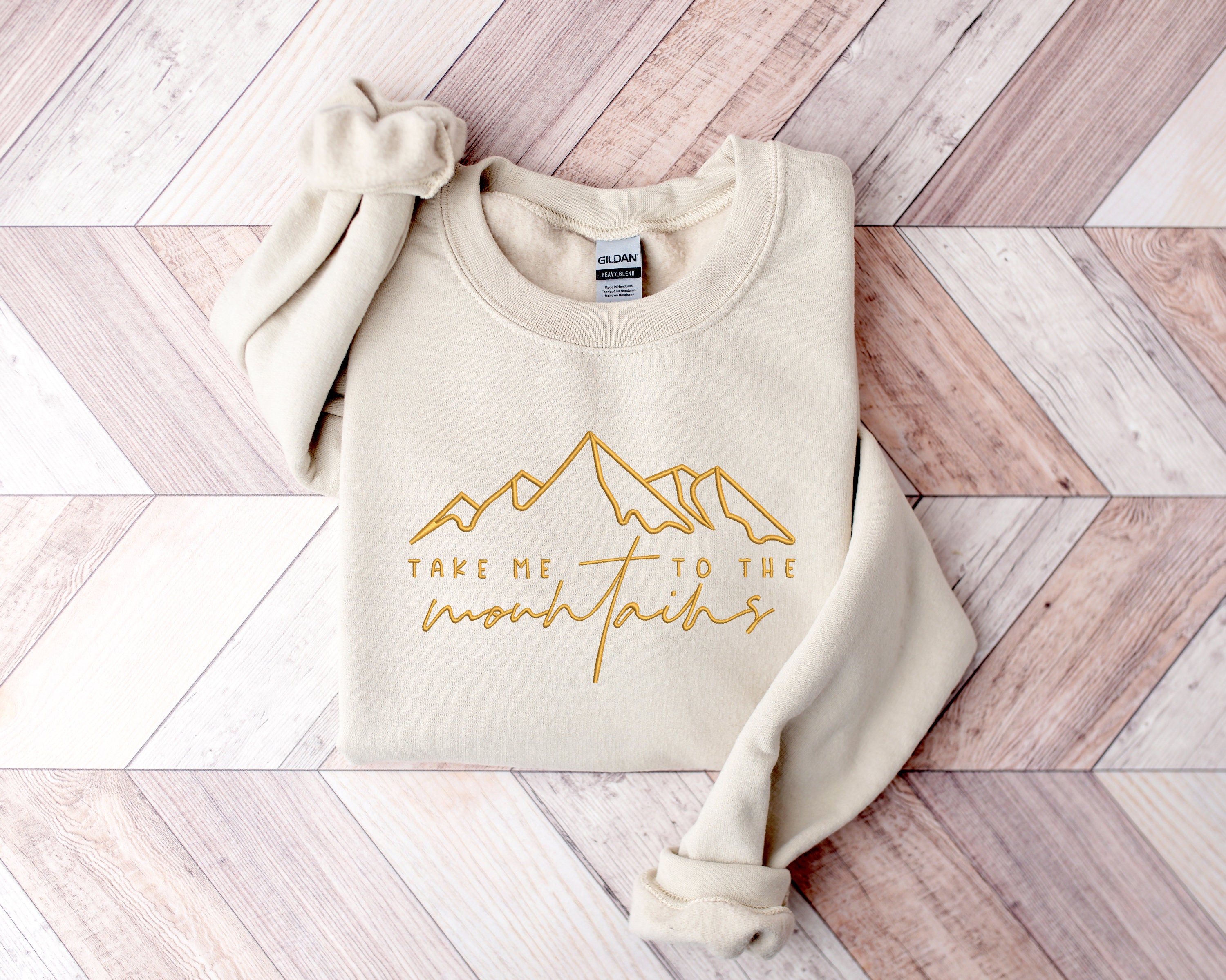 Take Me To The Mountains Embroidery Shirt Travel Embroidered Sweatshirt Camping Shirt Hiking Shirt Adventure Shirt Wanderlust Shirt