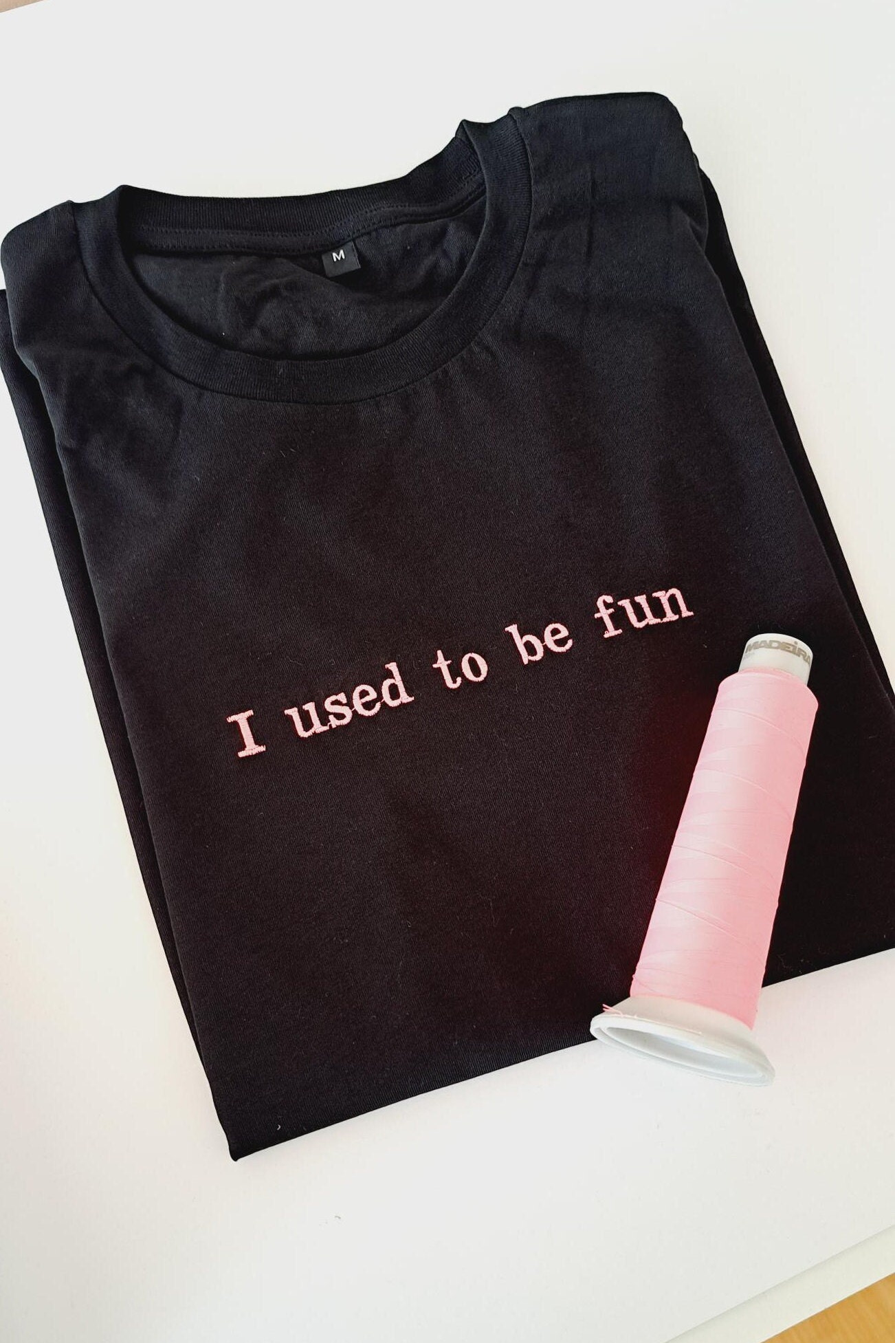 Custom Slogan Embroidered T Shirt - Personalised Gift For Her Or Him - Birthday Gift - Best Friend Gift - Self Gift - Unisex T Shirt