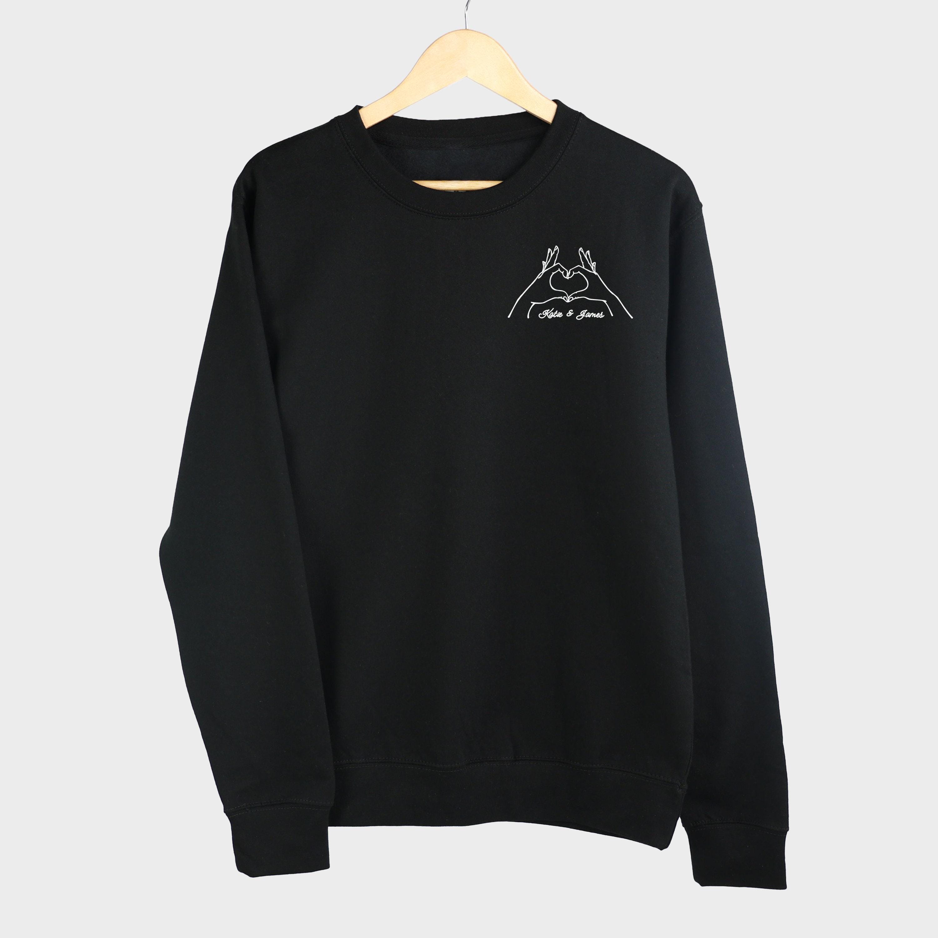 Custom Couple Names Shirt Outline Photo Sweatshirt Friendship Shirt Custom Name Couple Hoodie Couple Shirt Couple Hoodie