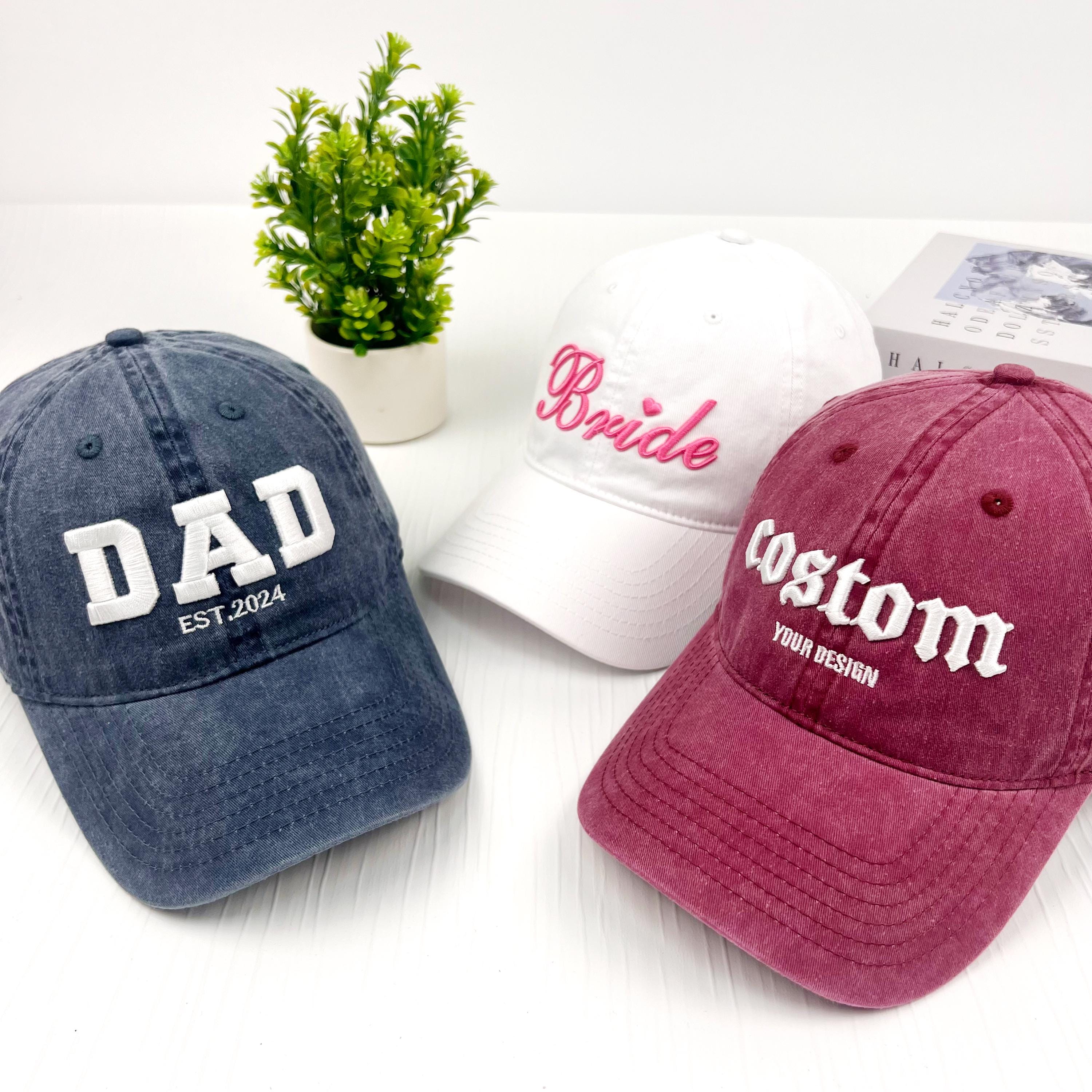 Custom Embroidered Cap With Text3d Textlogo Personalized Baseball Hat Washed Hat Fraternity Hatdad Mom Giftsfor Himherholiday Gifts