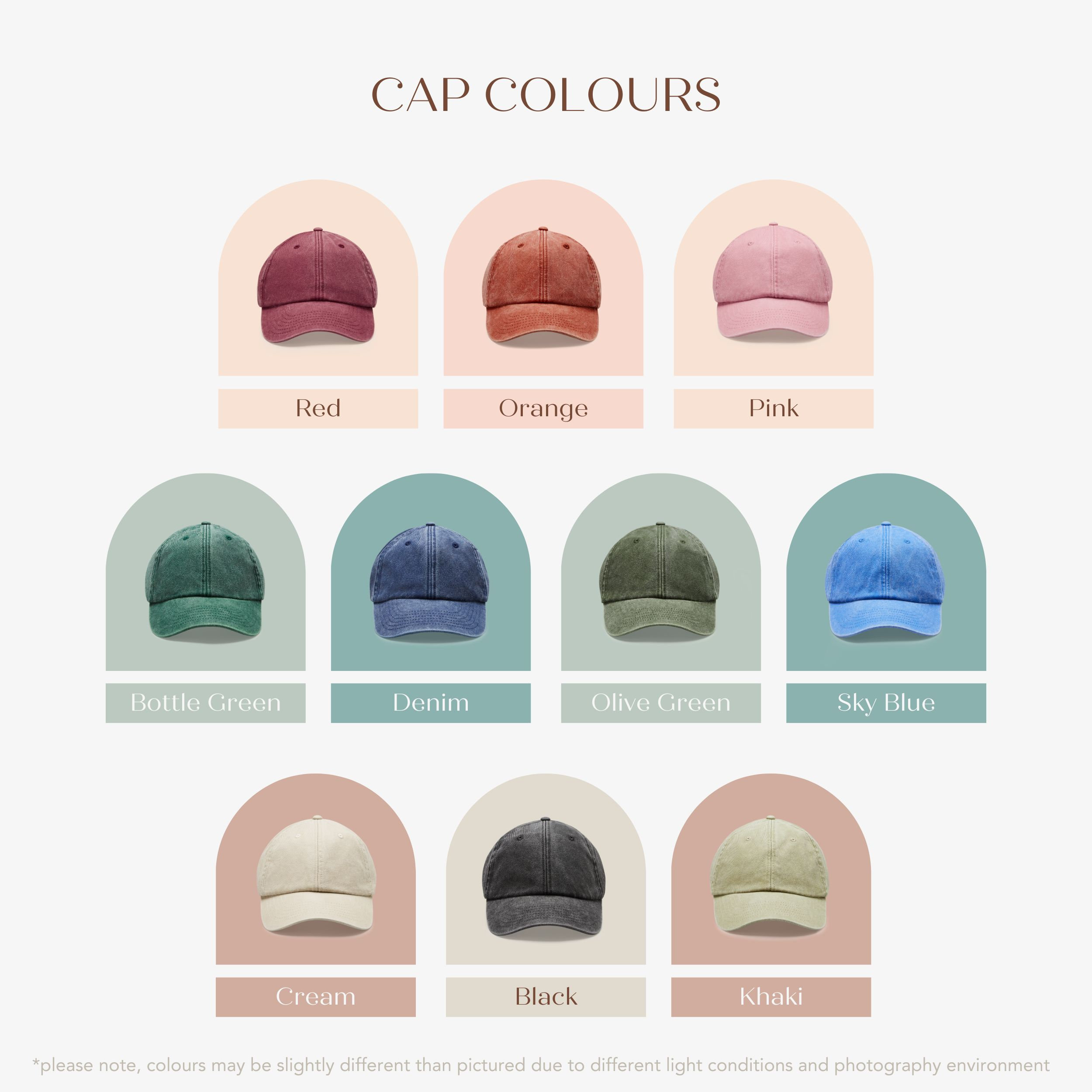 Personalised Vintage Cap – Custom Embroidered Unisex Cotton Dad Hat With Personalized Text – One Size Snapback Gift Cap For Him And Her