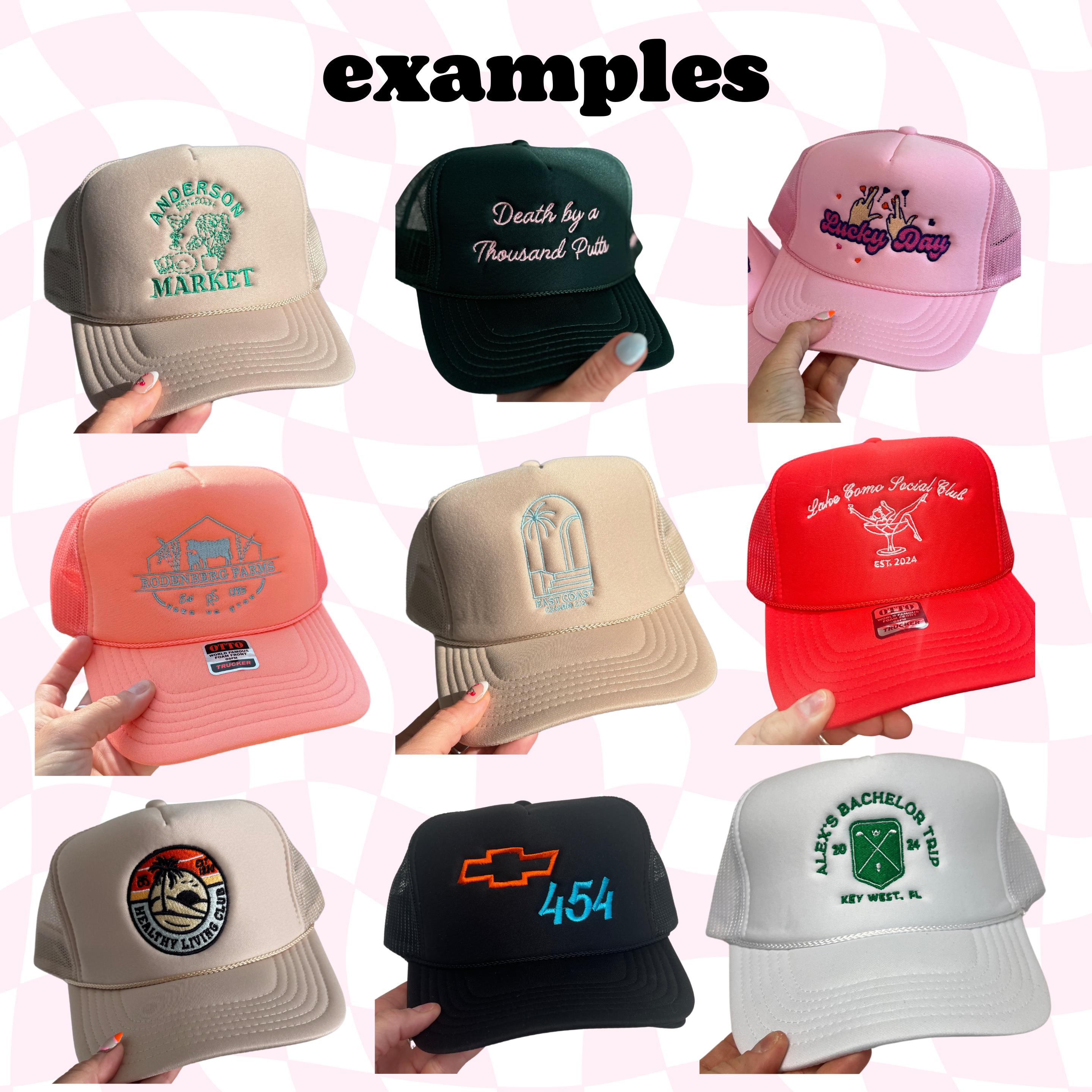 Custom Embroidered Trucker Hat Custom Embroidered Hat Personalized Embroidered Hat Personalized Trucker Hat