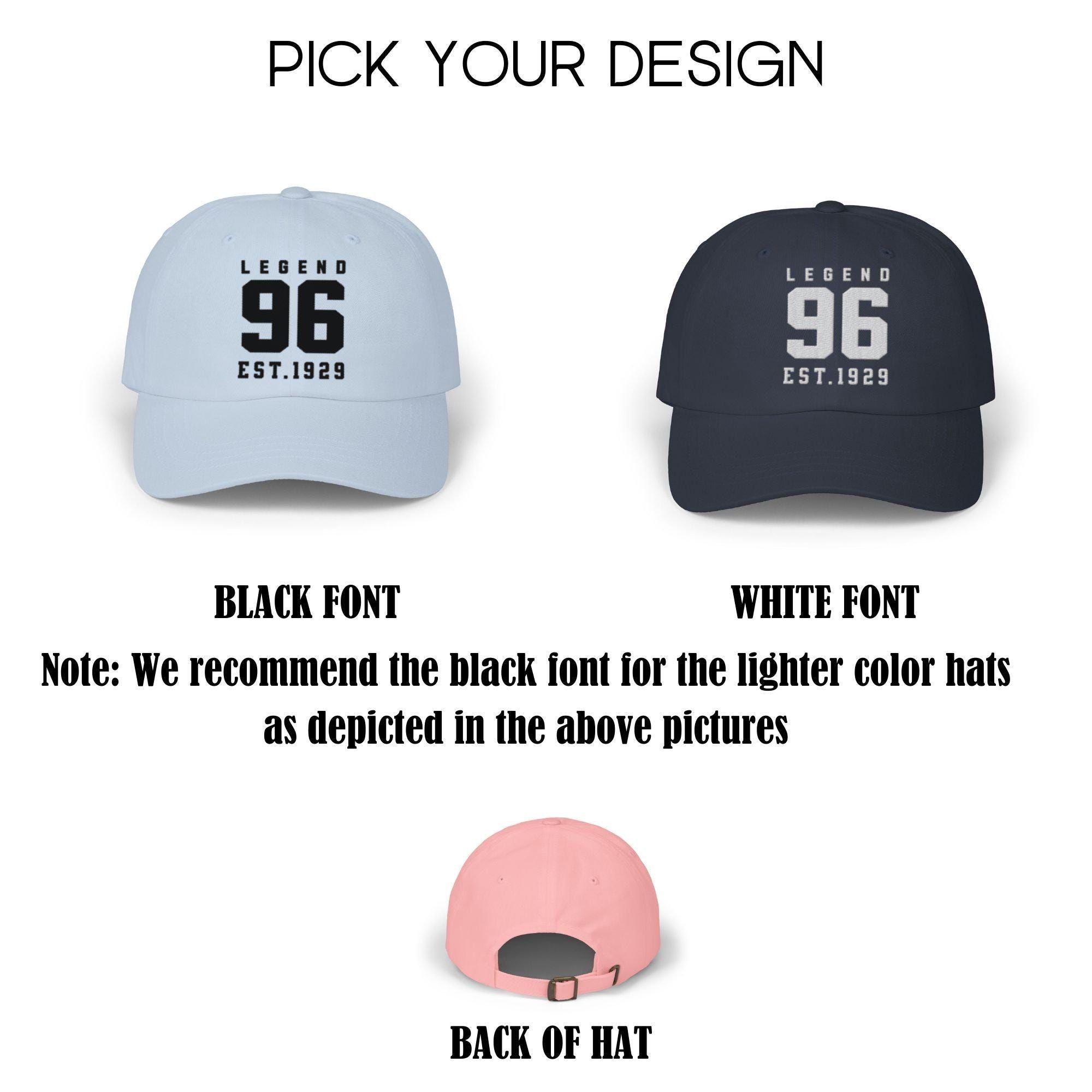 96th Birthday Embroidered Hat Est1929 Baseball Cap Ninety-sixth Birthday Cap Gift For Grandpa Gift From Daughter To Dadgift For Mom