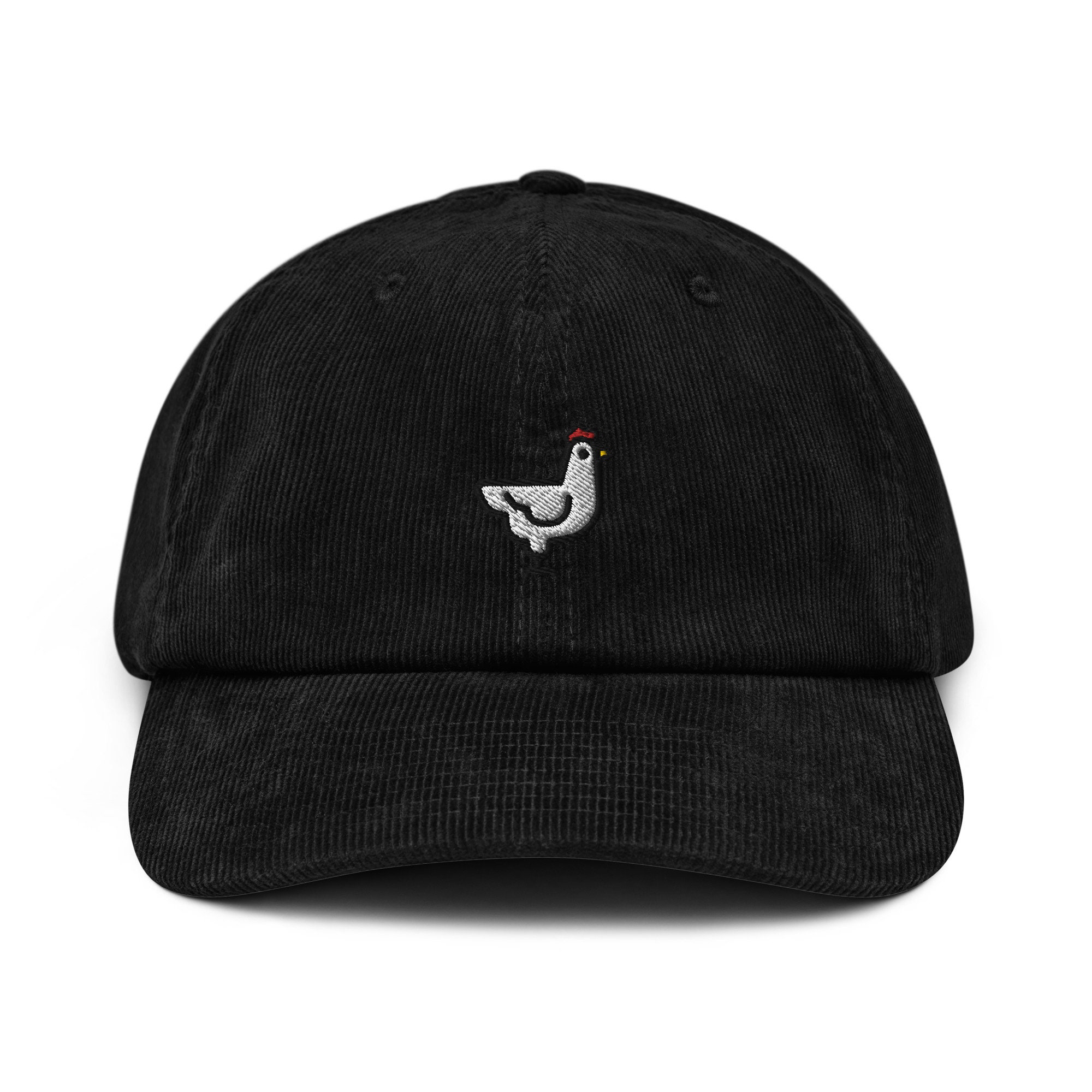 Chicken Corduroy Hat Handmade Embroidered Corduroy Dad Cap – Multiple Colors