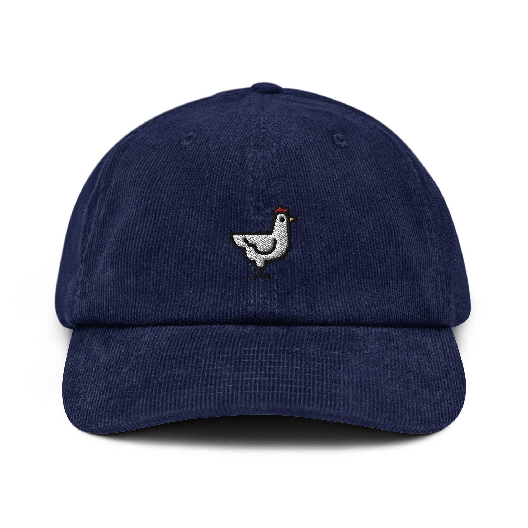 Chicken Corduroy Hat Handmade Embroidered Corduroy Dad Cap - Multiple Colors