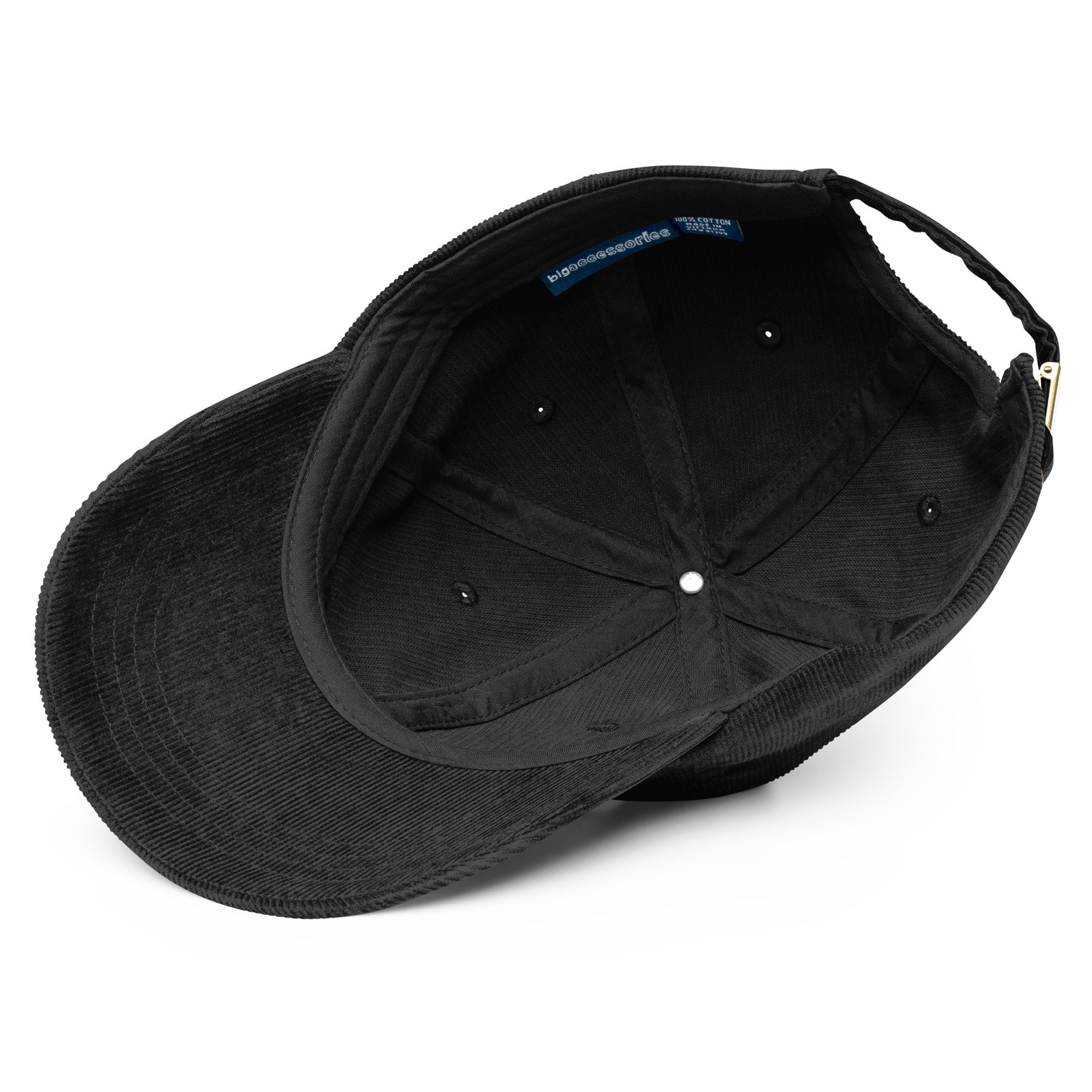 Blue Bird Embroidered Vintage Corduroy Cap Unique Retro Hat With Embroidery