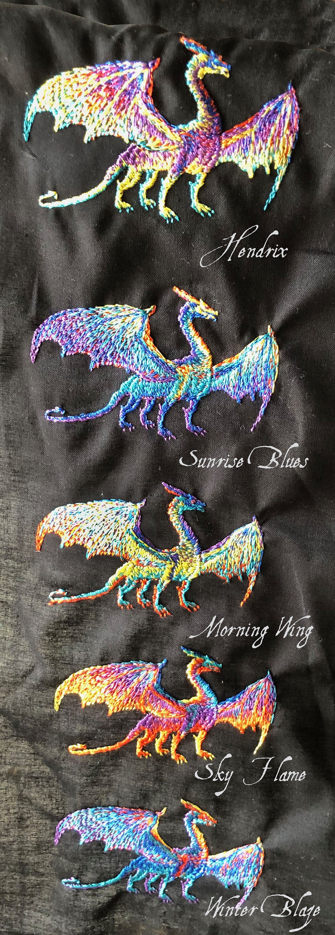Rainbow Dragon Embroidered Twill Ball Cap Your Choice Of Colors