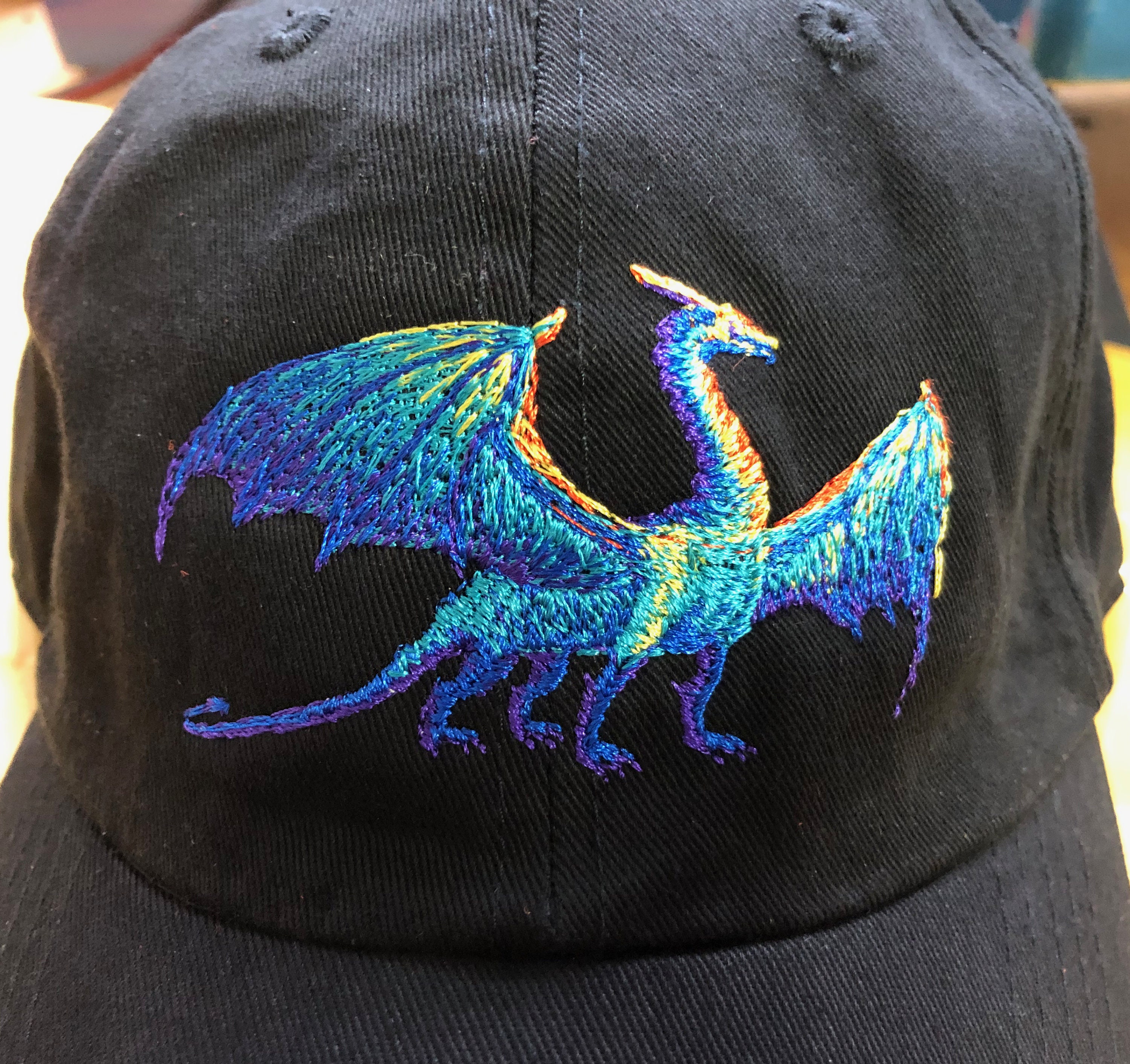Rainbow Dragon Embroidered Twill Ball Cap Your Choice Of Colors