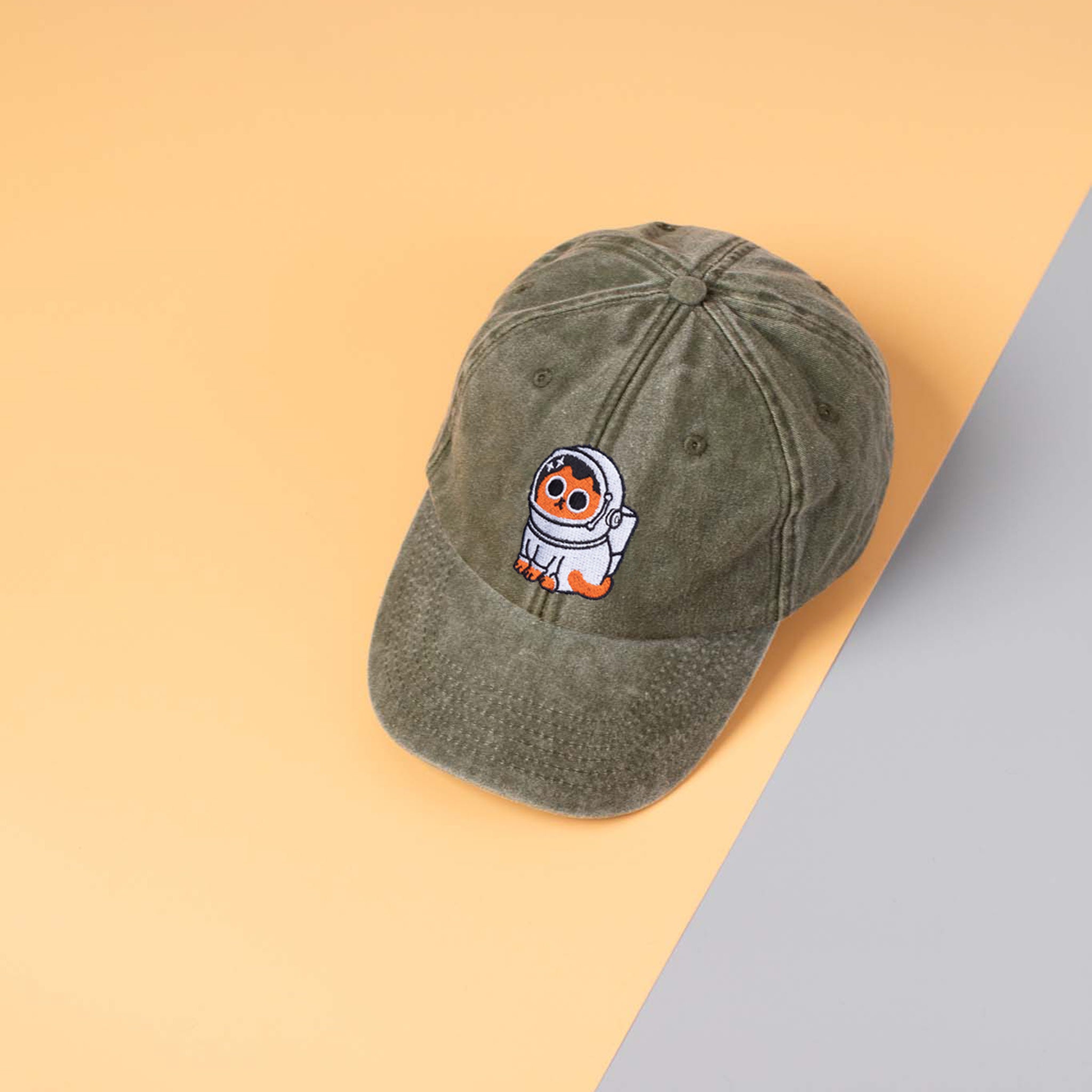 Space Cat Embroidery Vintage Cap Embroidered In Uk Cotton Snapback Dad Hat Summer Hat Baseball Cap Cool Cap Gift Idea For Him Her