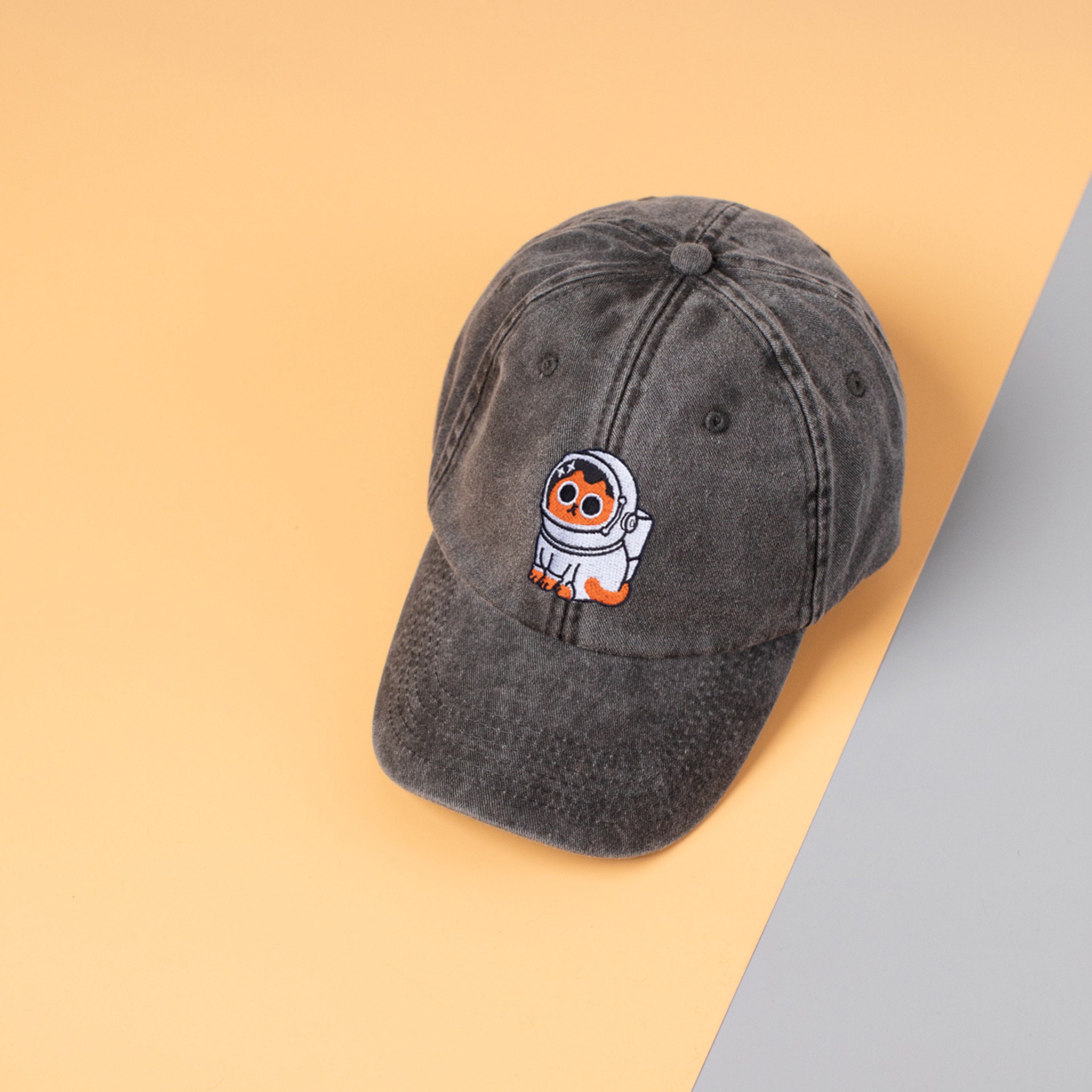 Space Cat Embroidery Vintage Cap Embroidered In Uk Cotton Snapback Dad Hat Summer Hat Baseball Cap Cool Cap Gift Idea For Him Her