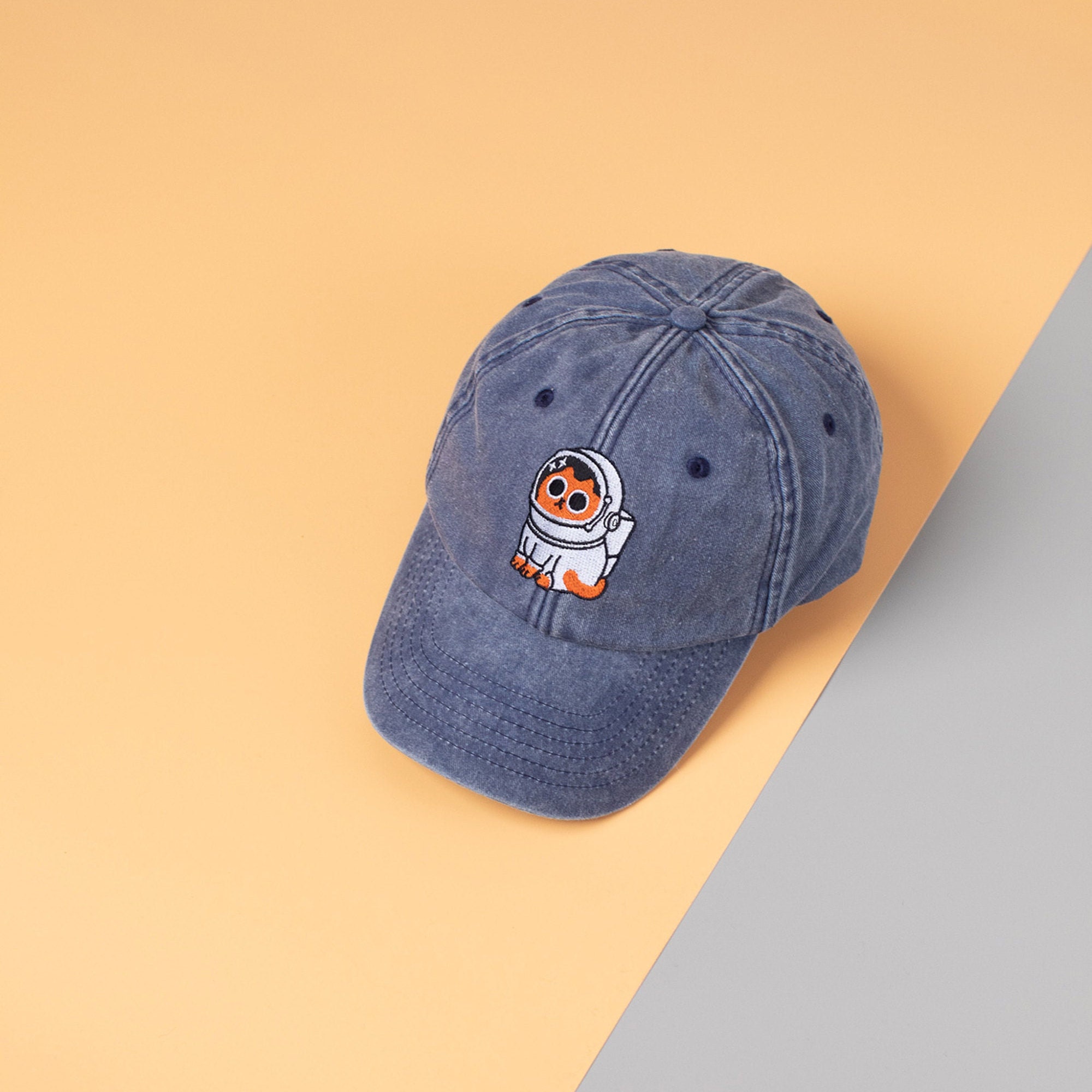 Space Cat Embroidery Vintage Cap Embroidered In Uk Cotton Snapback Dad Hat Summer Hat Baseball Cap Cool Cap Gift Idea For Him Her