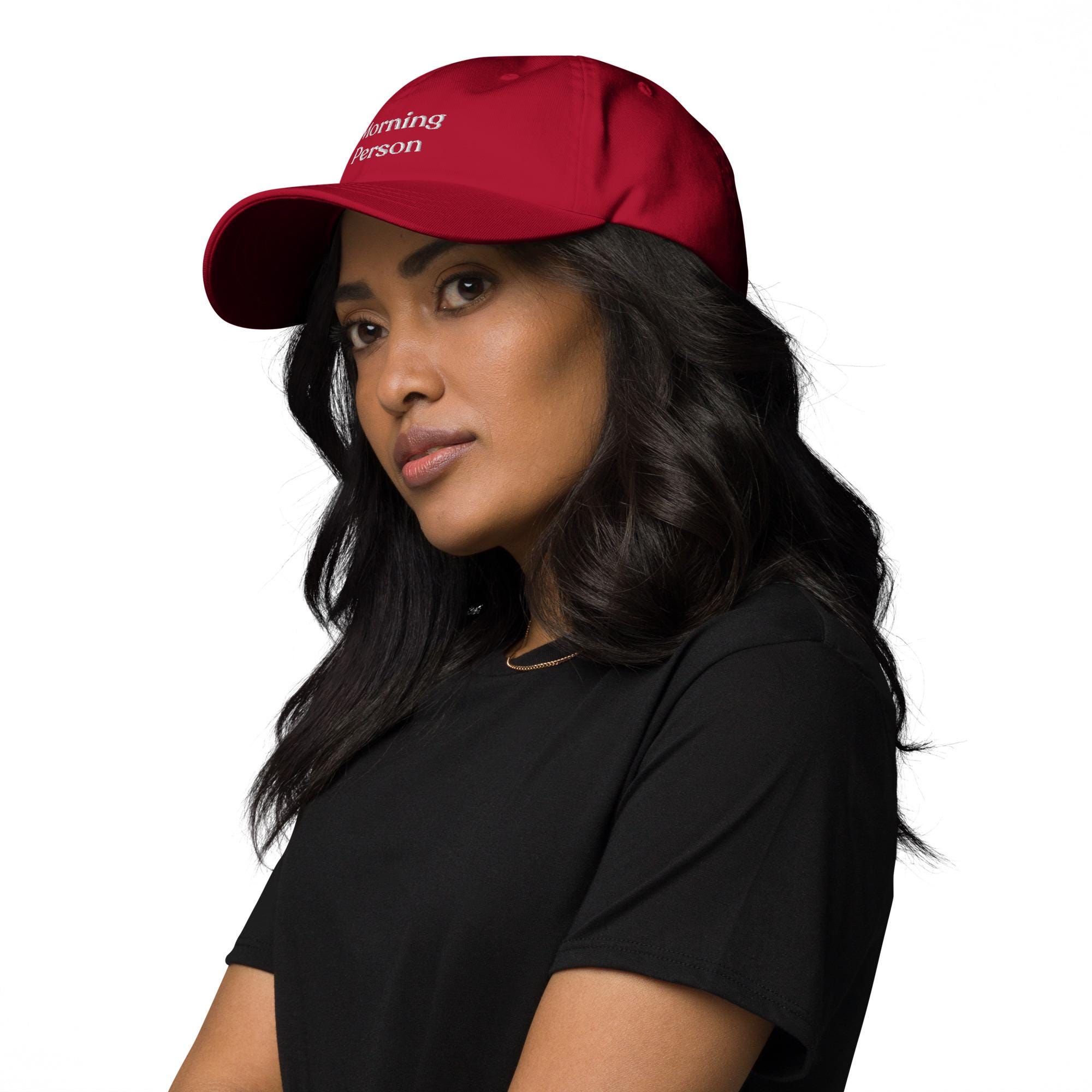 Morning Person Embroidered Dad Hat Pick Your Thread Color! Unique Embroidery Gift