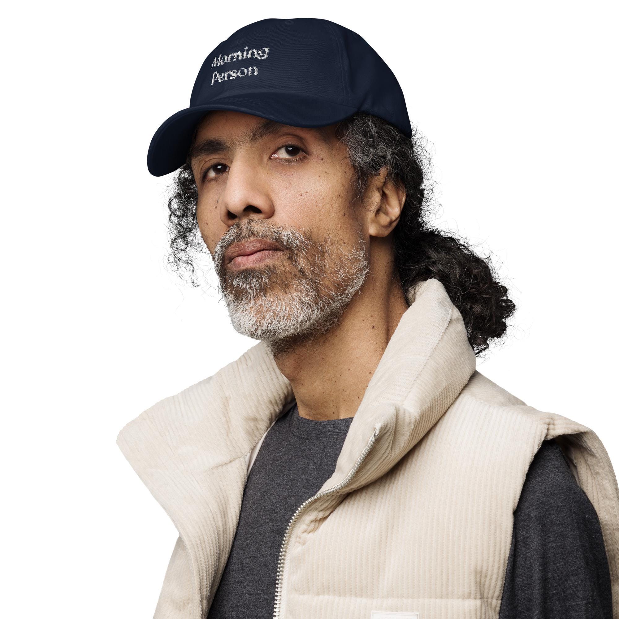 Morning Person Embroidered Dad Hat Pick Your Thread Color! Unique Embroidery Gift