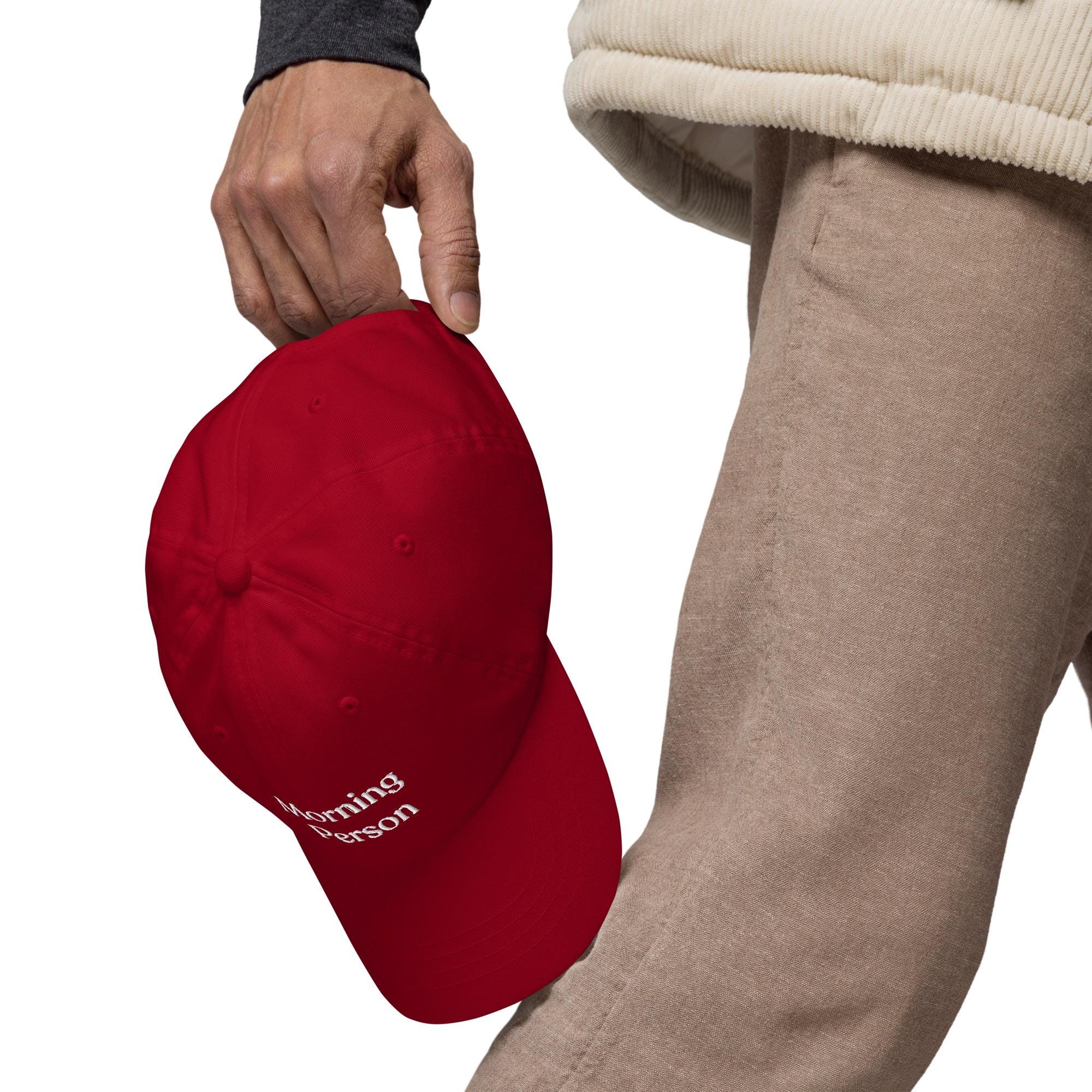 Morning Person Embroidered Dad Hat Pick Your Thread Color! Unique Embroidery Gift