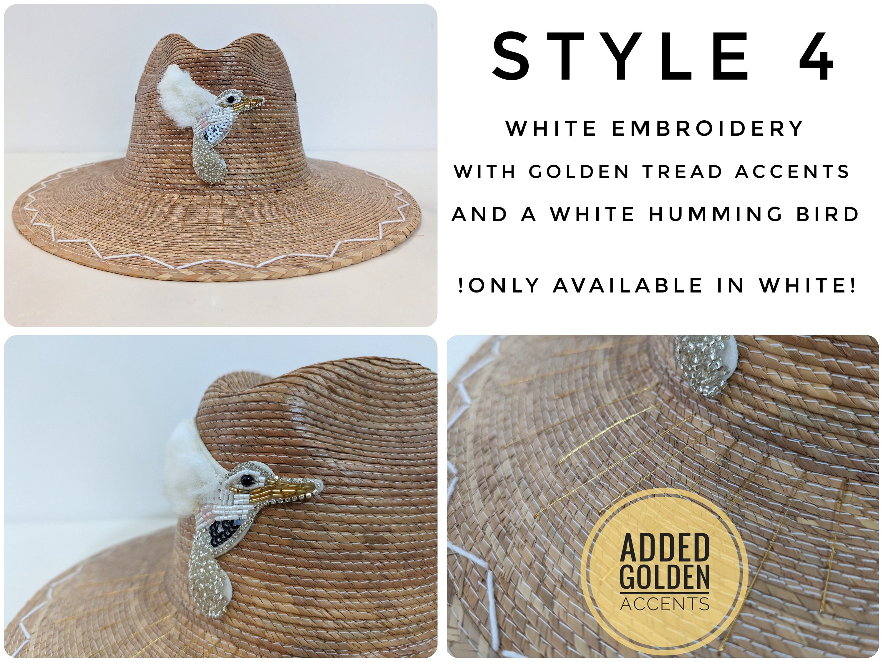 Mexican Straw Hat With Embroidered Decoration
