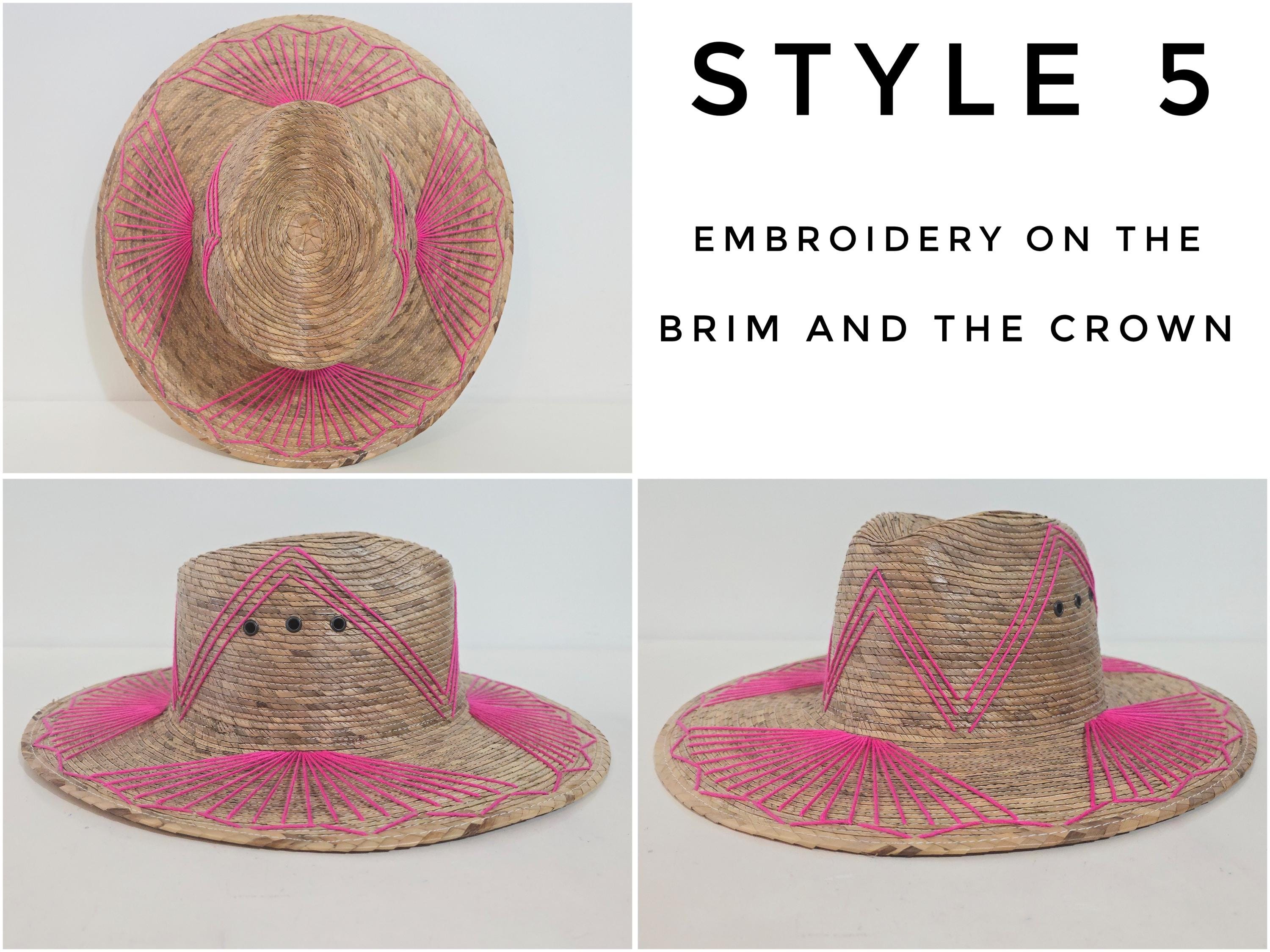 Mexican Straw Hat With Embroidered Decoration