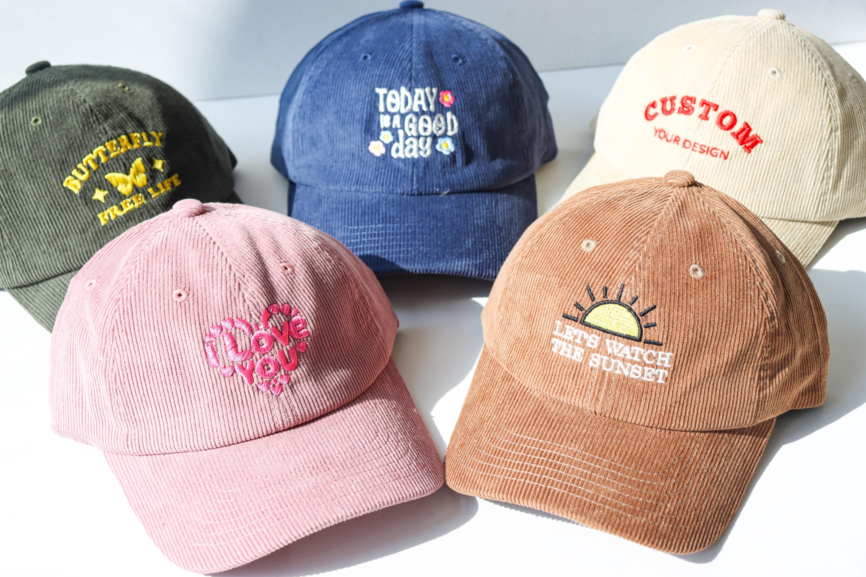 Personalized Embroidered Text Or Design Corduroy Warm Soft Top Duck Down Hat – Customize Personalized Embroidered Text – Give Himher A Gift