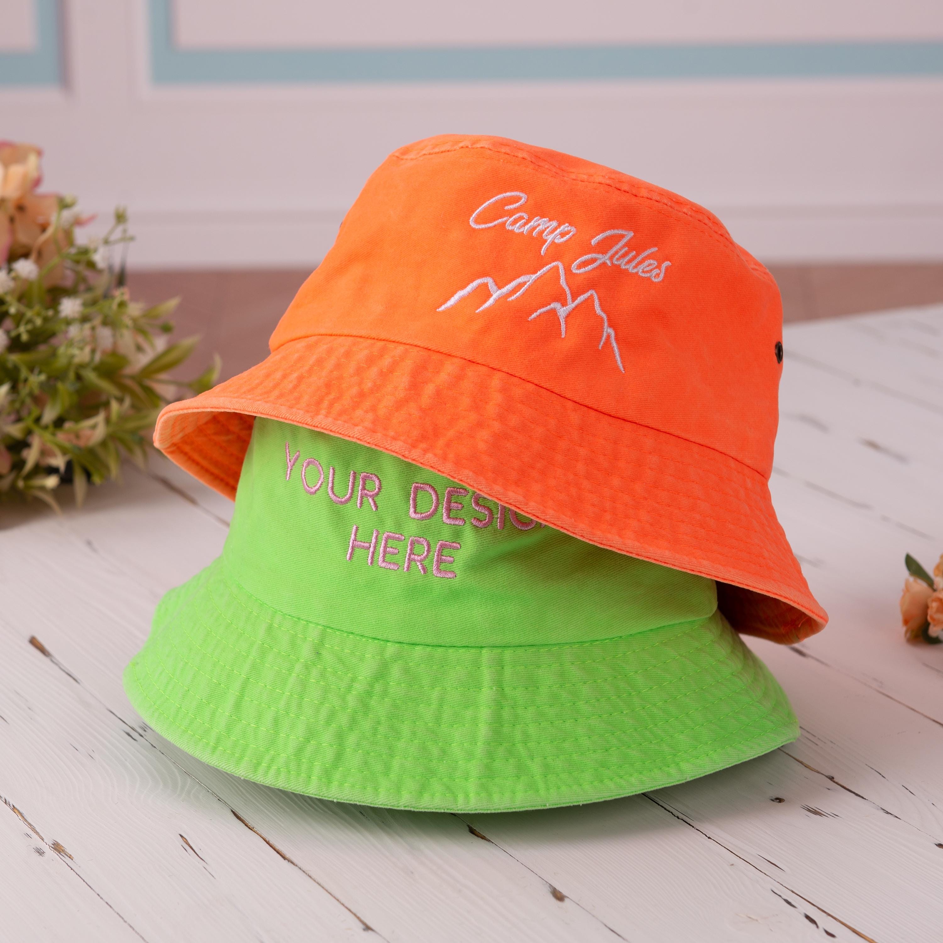 Custom Bucket Hat Embroidered Hat Custom Logo Embroidery Name Bucket Hat Summer Hat Personalized Gift Vacation Travel Beach Bucket Hat