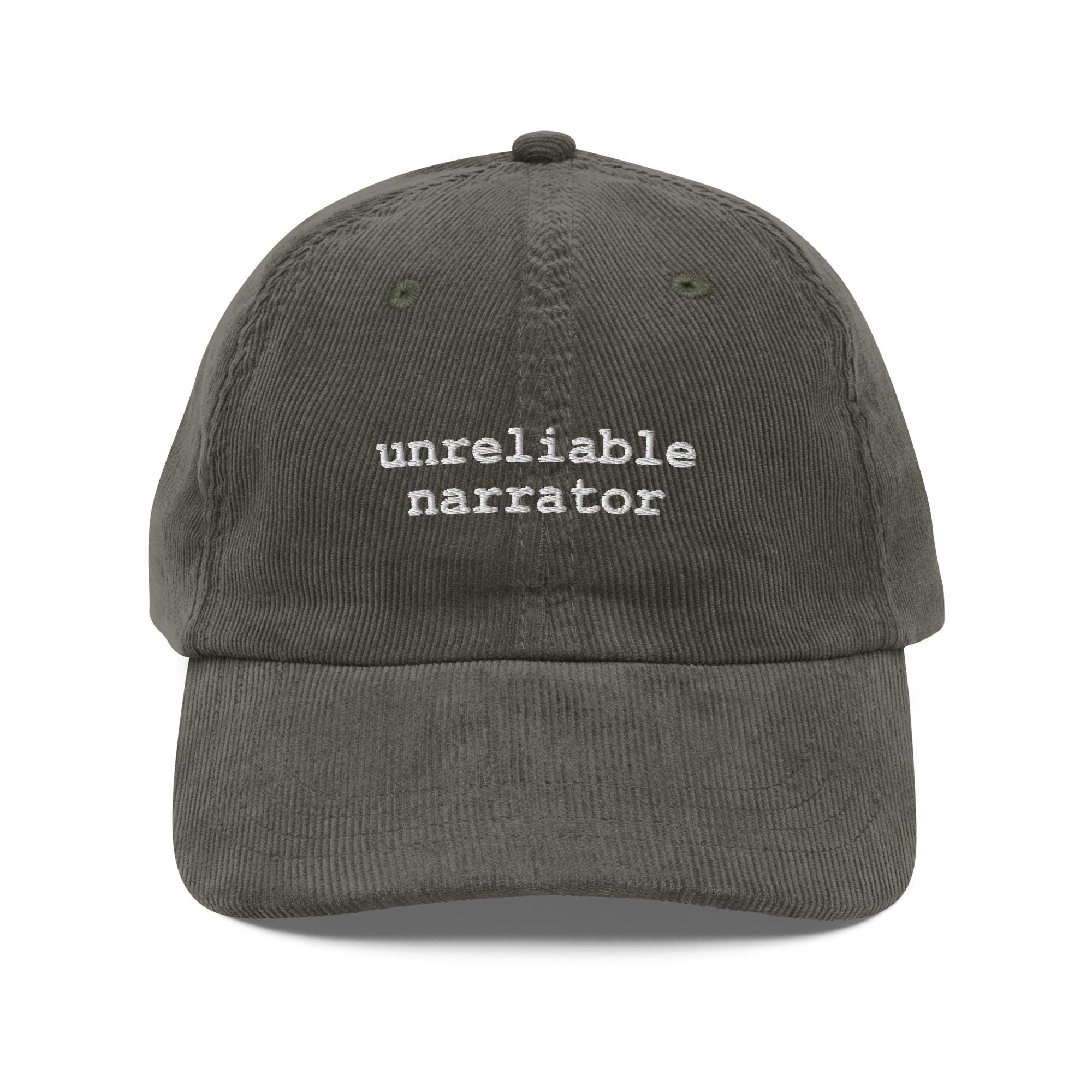 Unreliable Narrator Embroidered Corduroy Hat For Book Lovers
