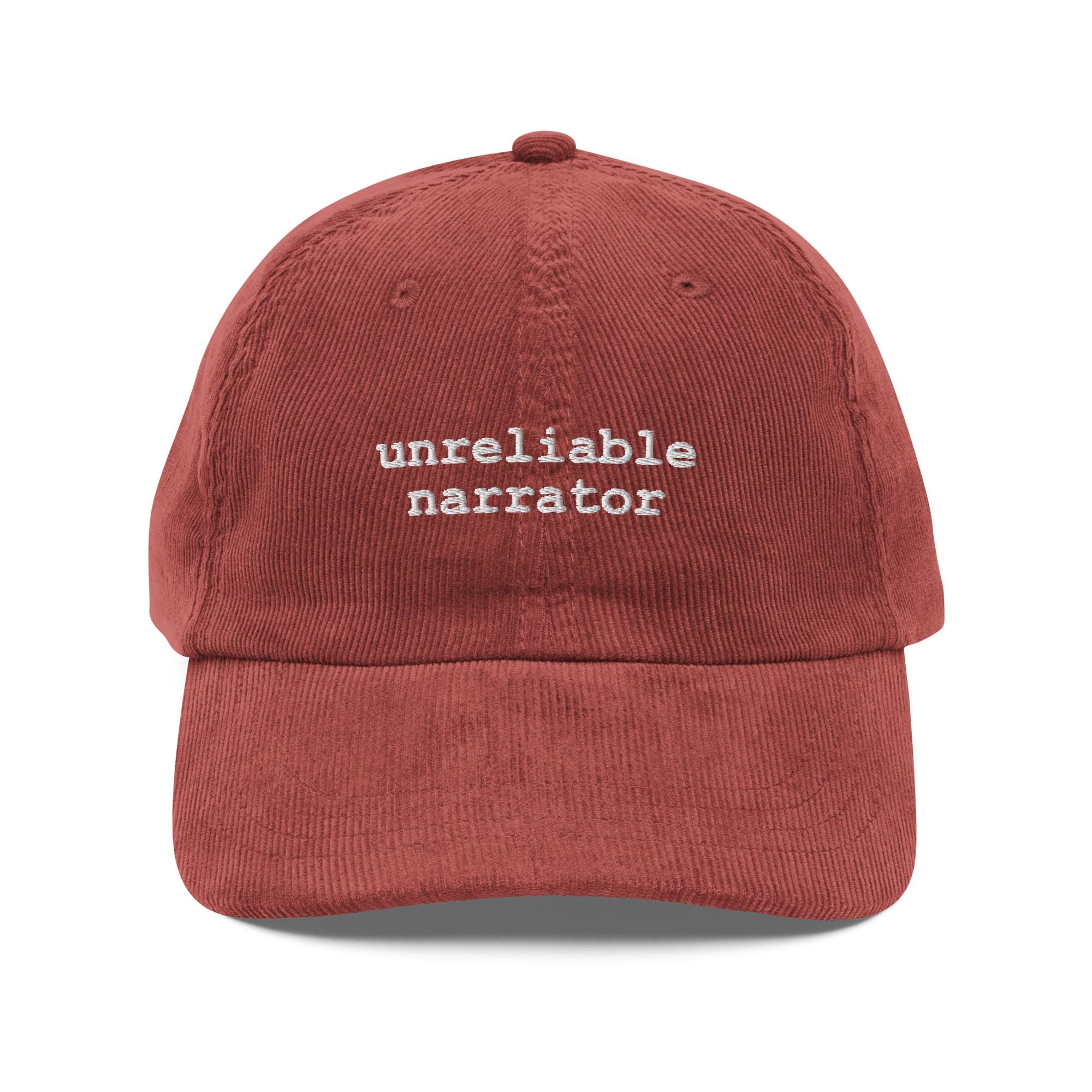 Unreliable Narrator Embroidered Corduroy Hat For Book Lovers