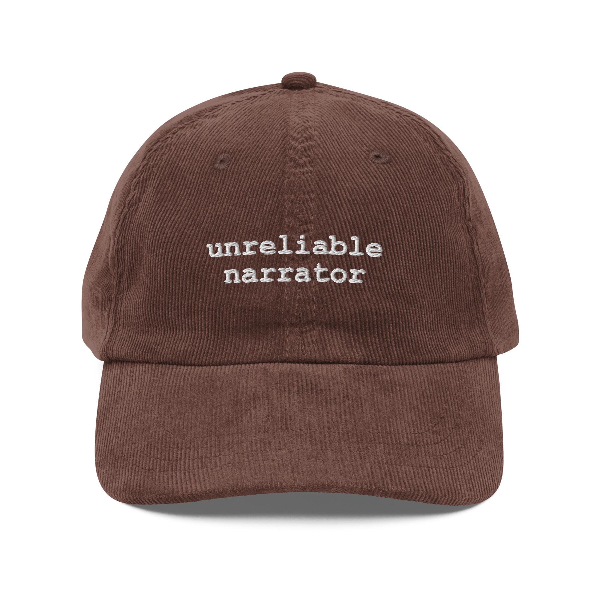 Unreliable Narrator Embroidered Corduroy Hat For Book Lovers